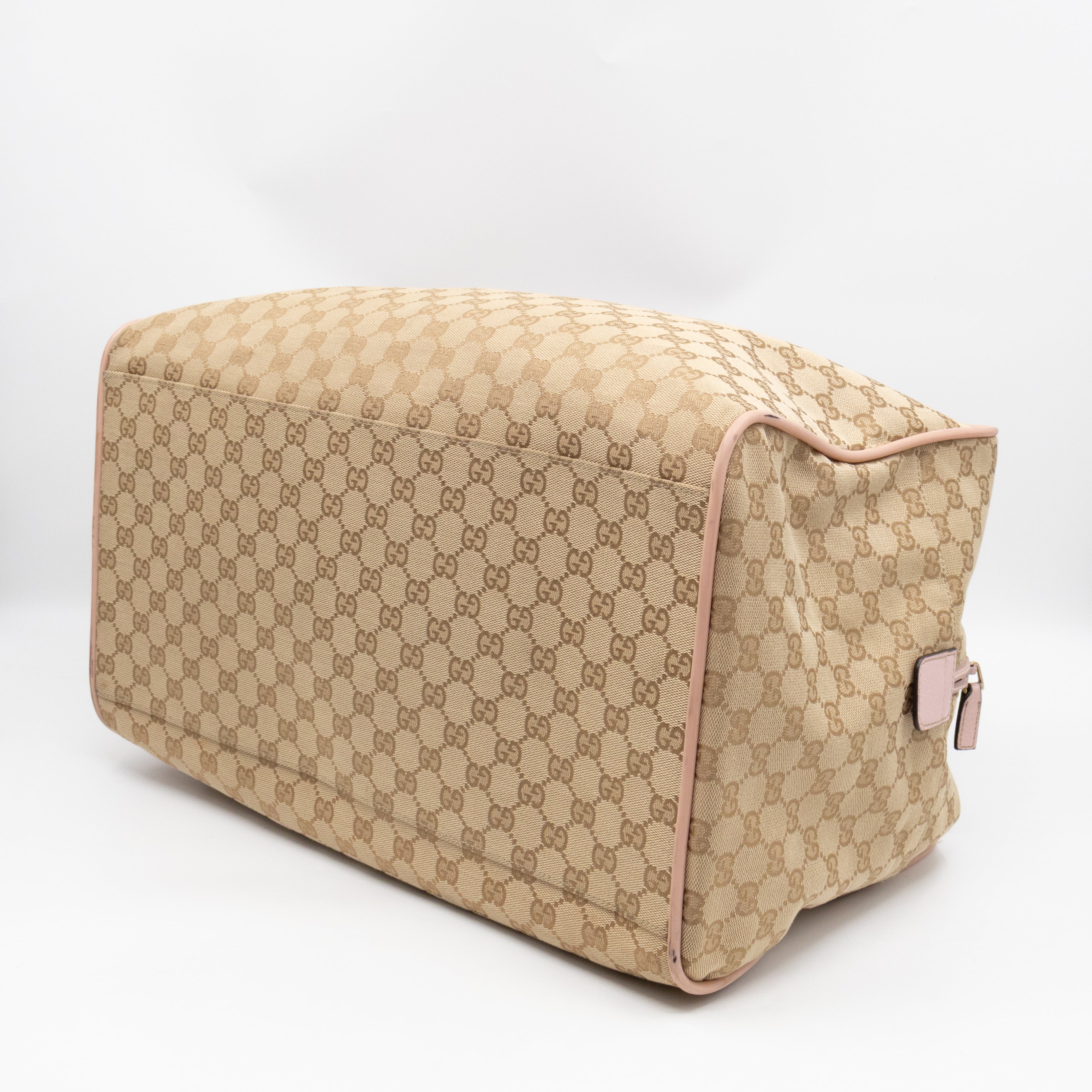 Web Carry On Duffle Bag Medium Beige GG Canvas