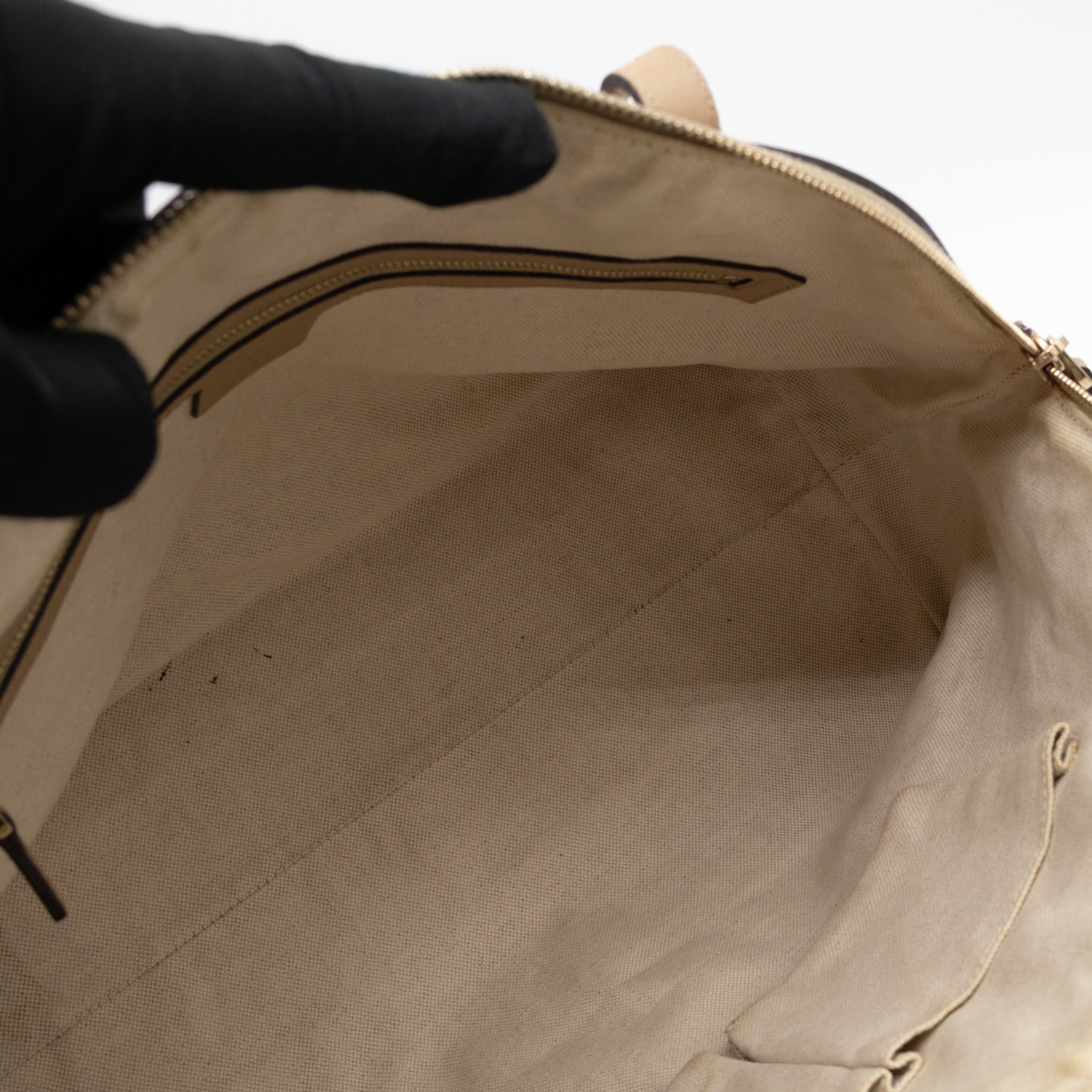 Nice Top Handle Bag Beige Microguccissima Leather