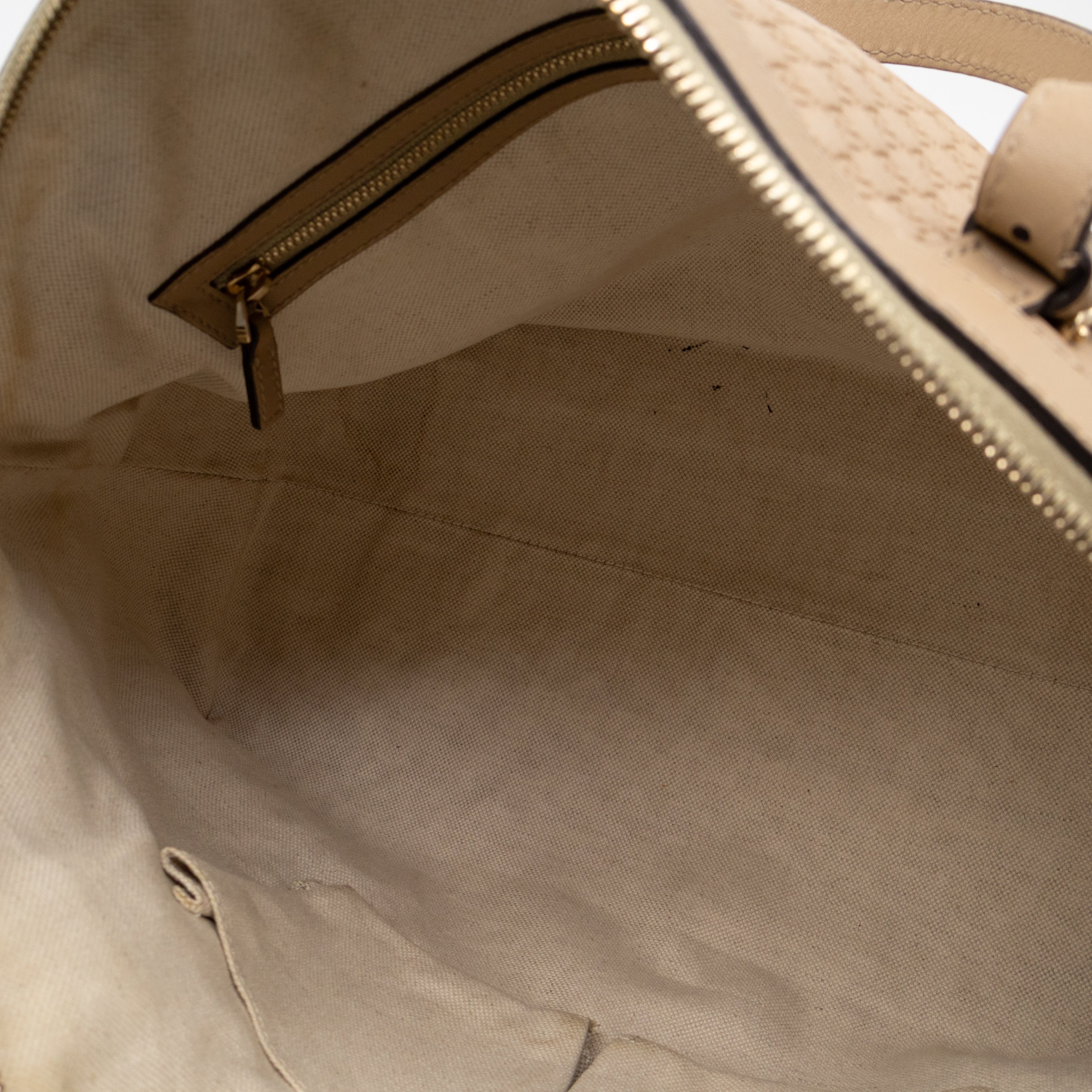 Nice Top Handle Bag Beige Microguccissima Leather