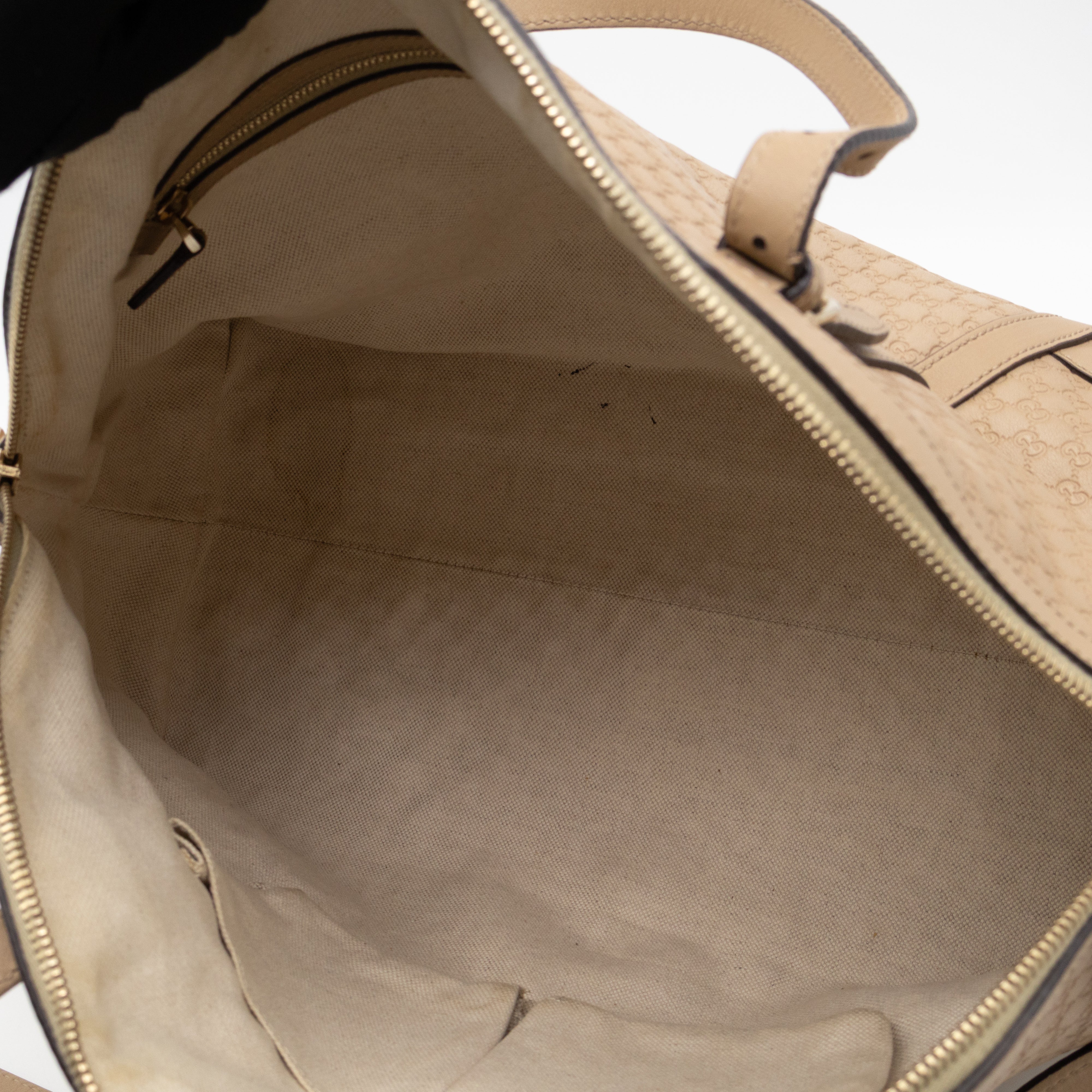 Nice Top Handle Bag Beige Microguccissima Leather
