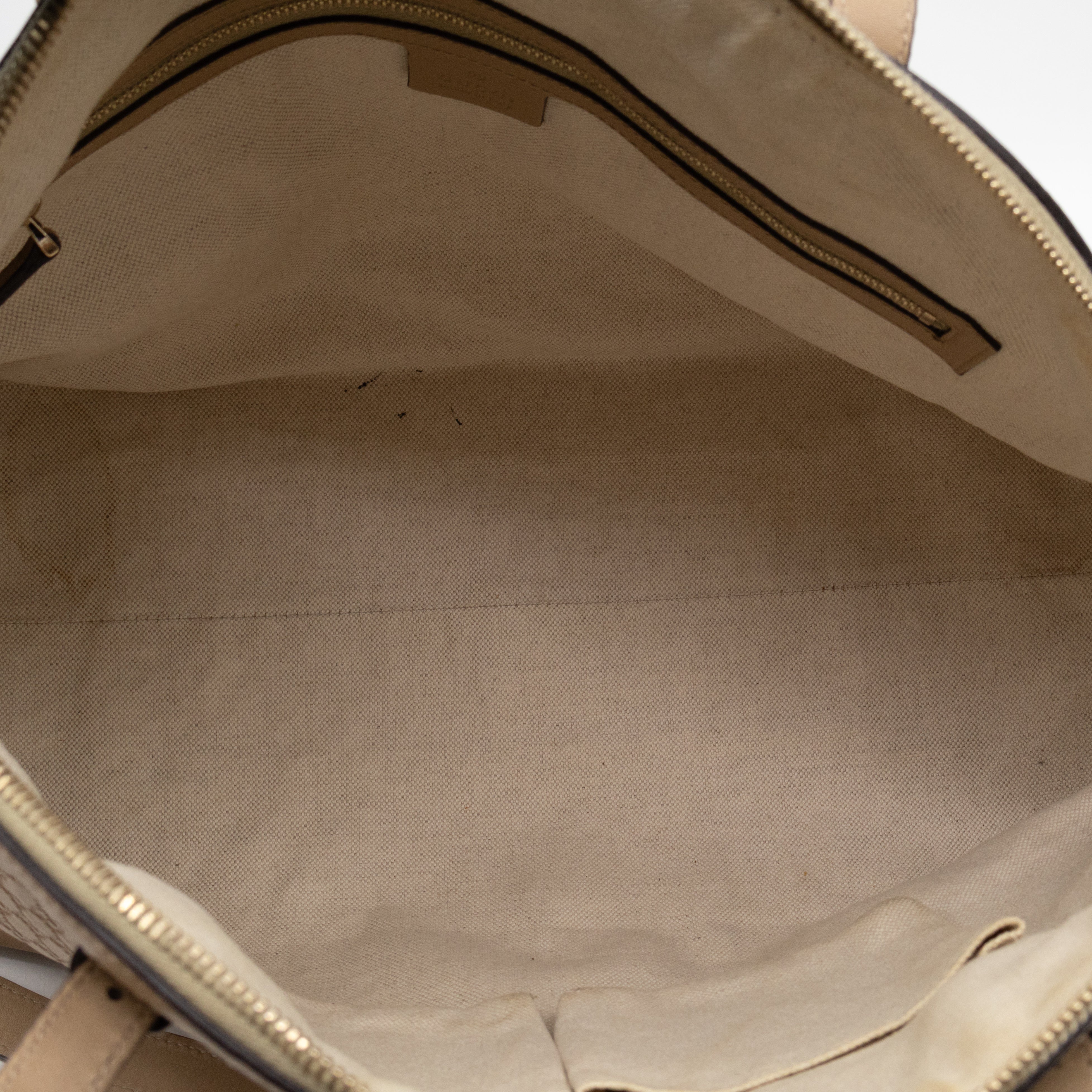Nice Top Handle Bag Beige Microguccissima Leather