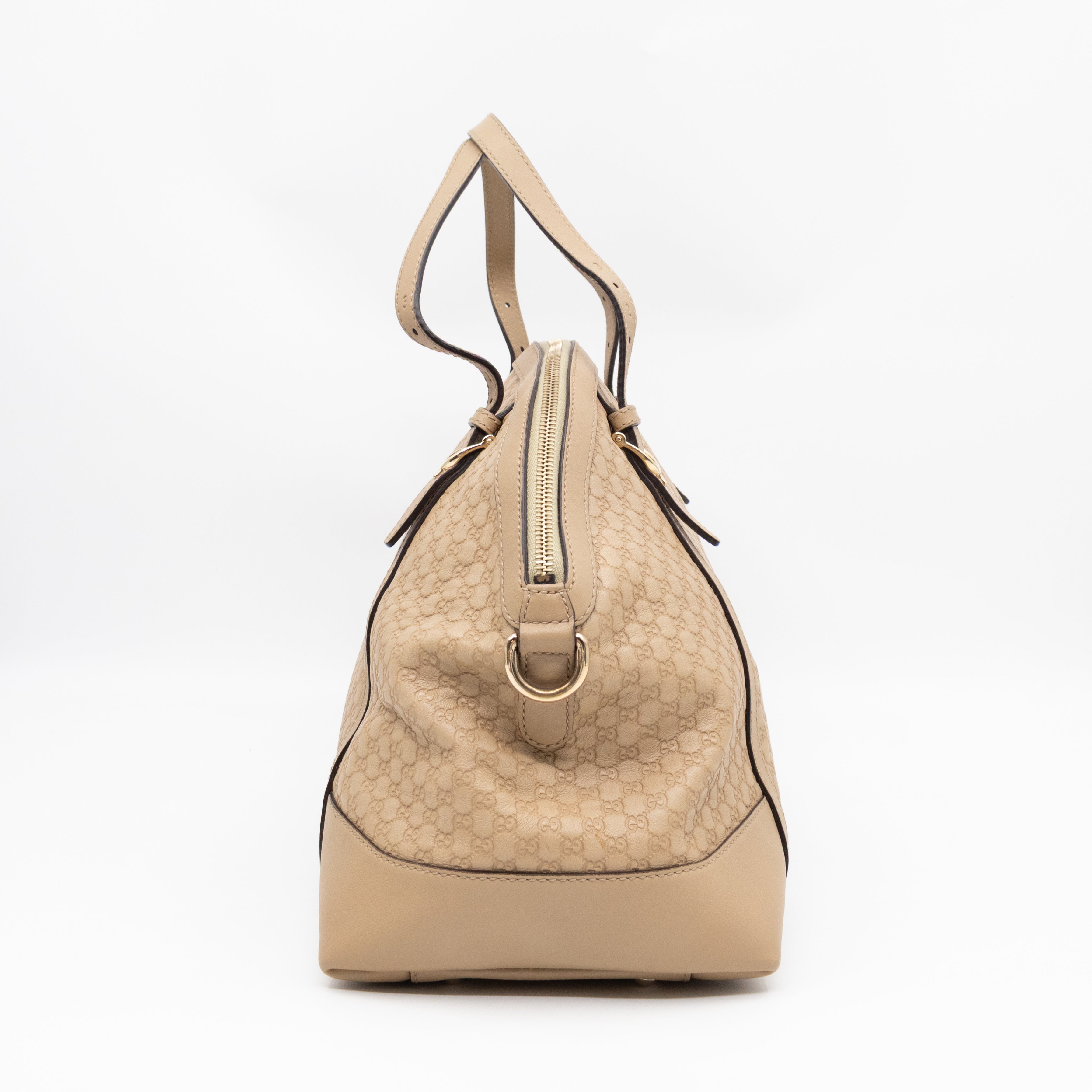 Nice Top Handle Bag Beige Microguccissima Leather