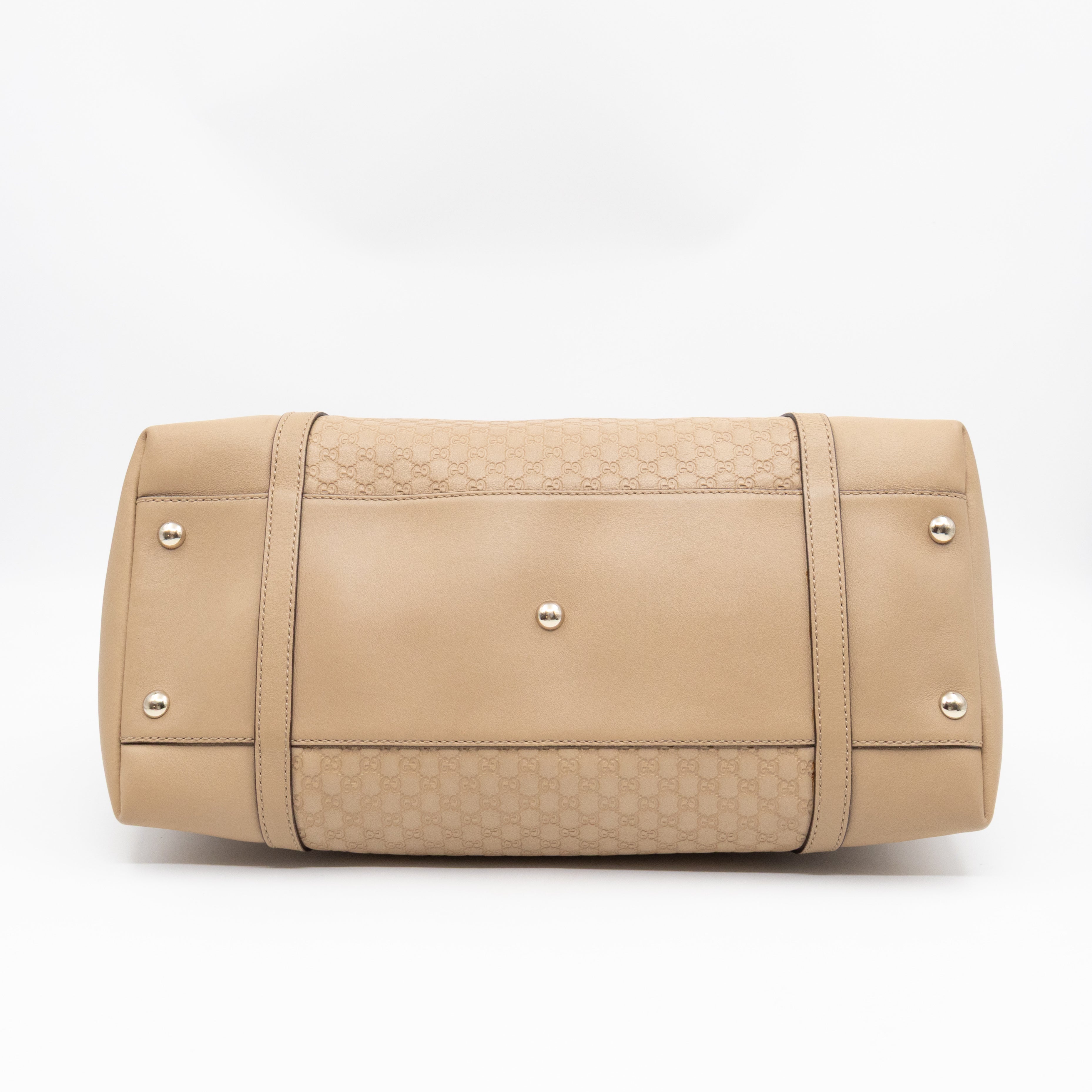Nice Top Handle Bag Beige Microguccissima Leather