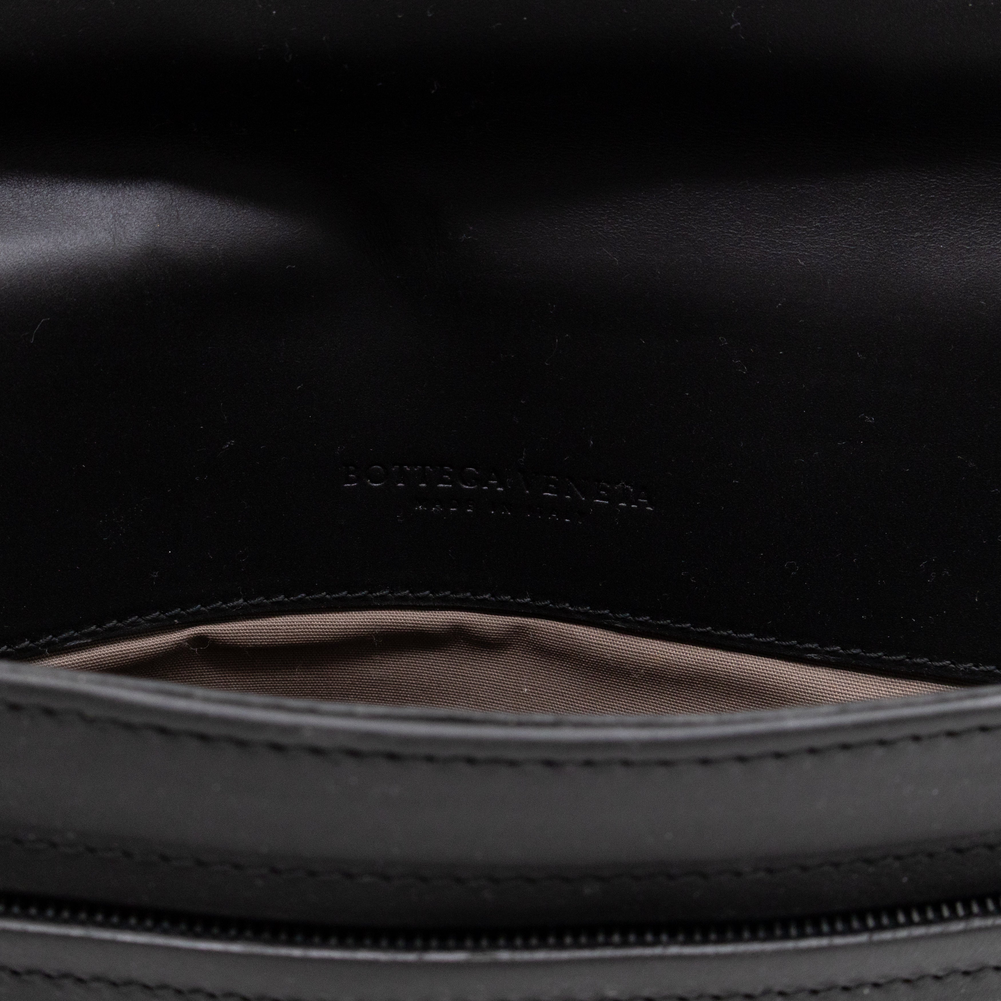 Document Case Black Intrecciato Leather