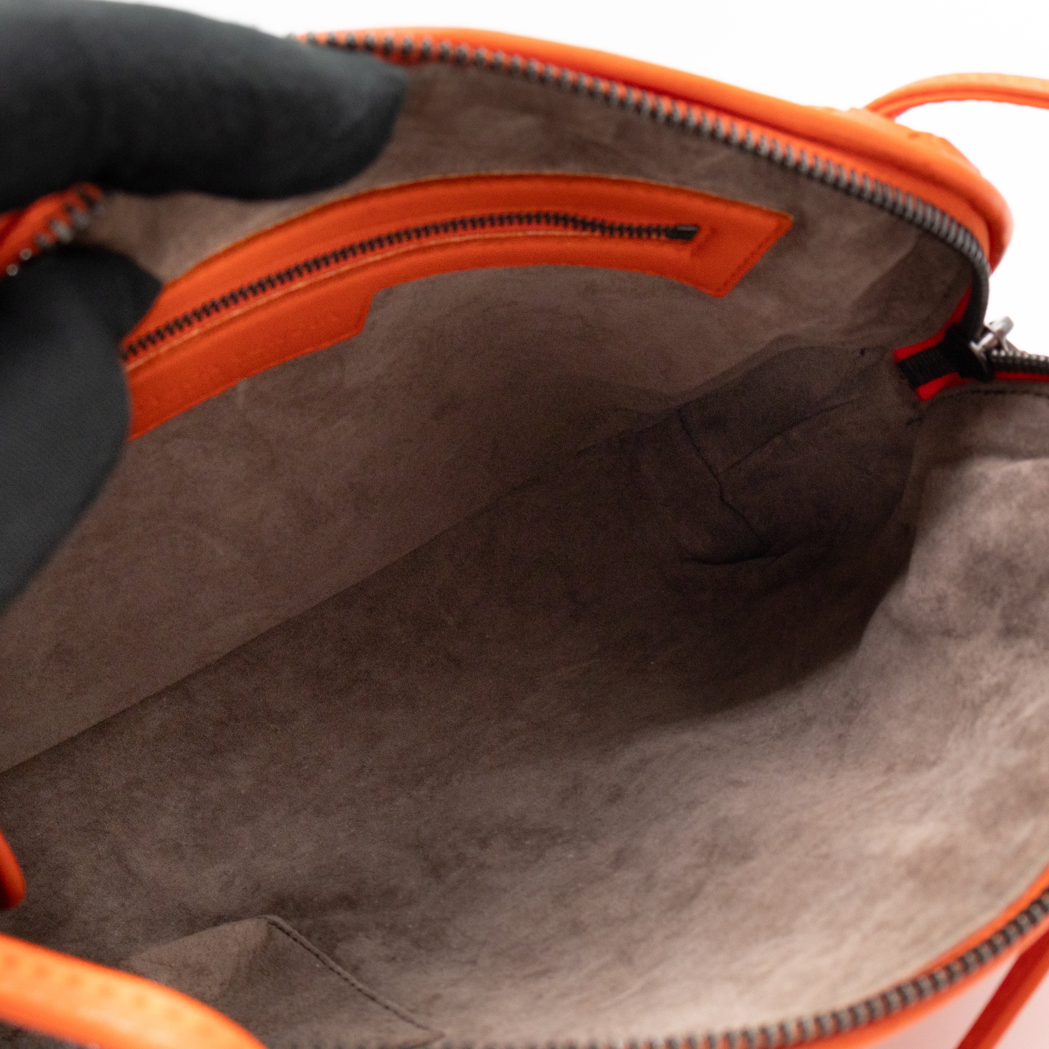 Nodini Crossbody Intrecciato Woven Orange Nappa Leather