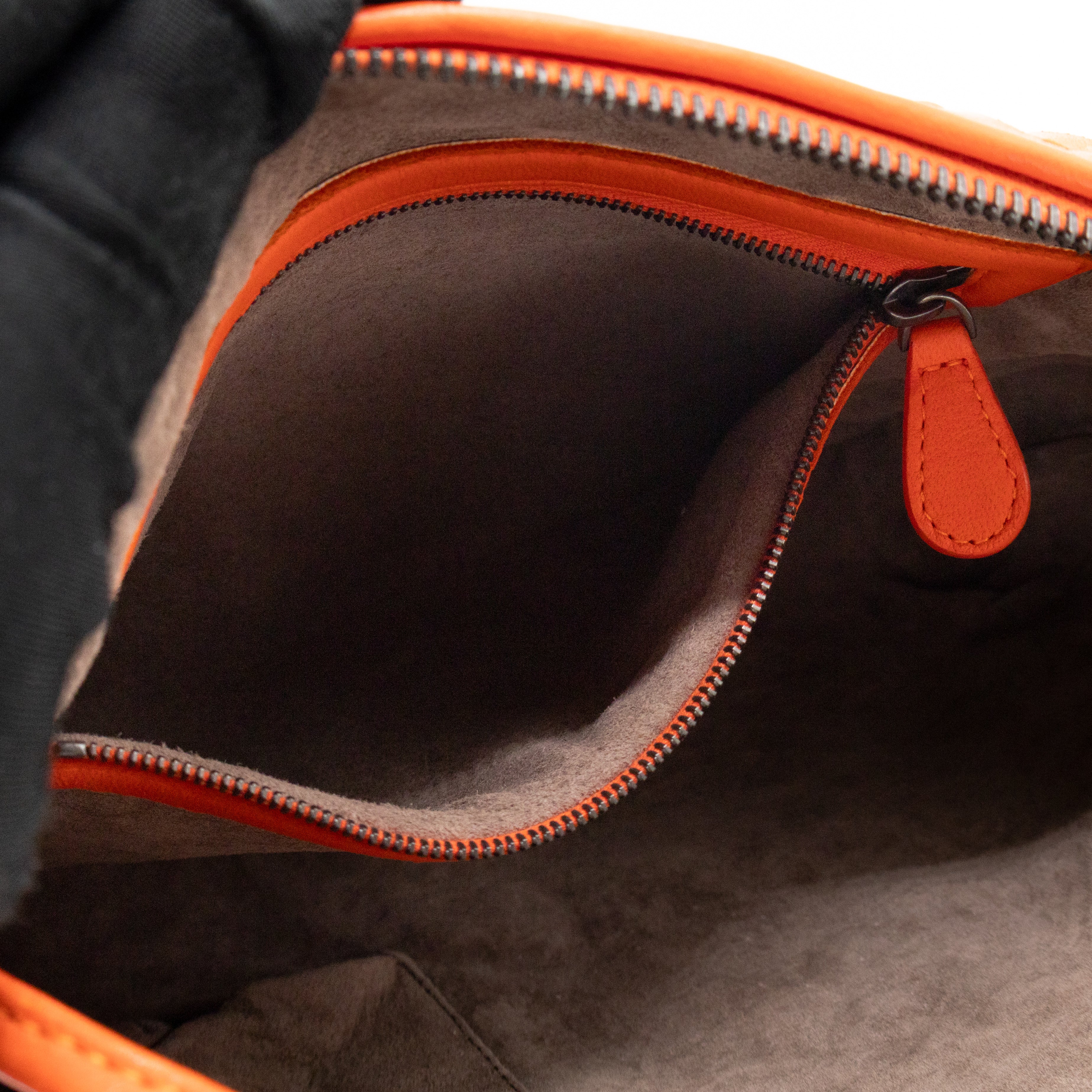 Nodini Crossbody Intrecciato Woven Orange Nappa Leather