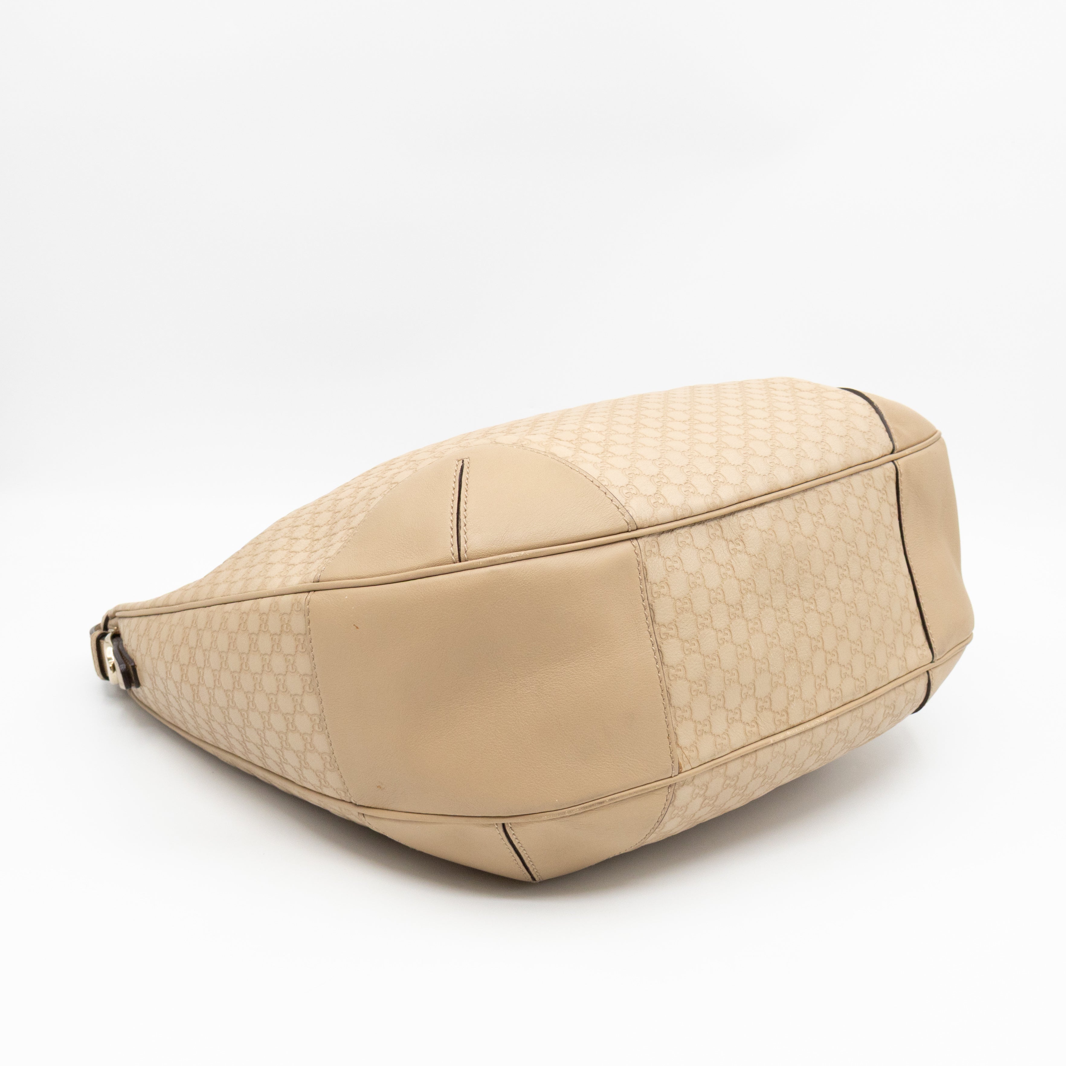 Nice Hobo Bag Beige Microguccissima Leather