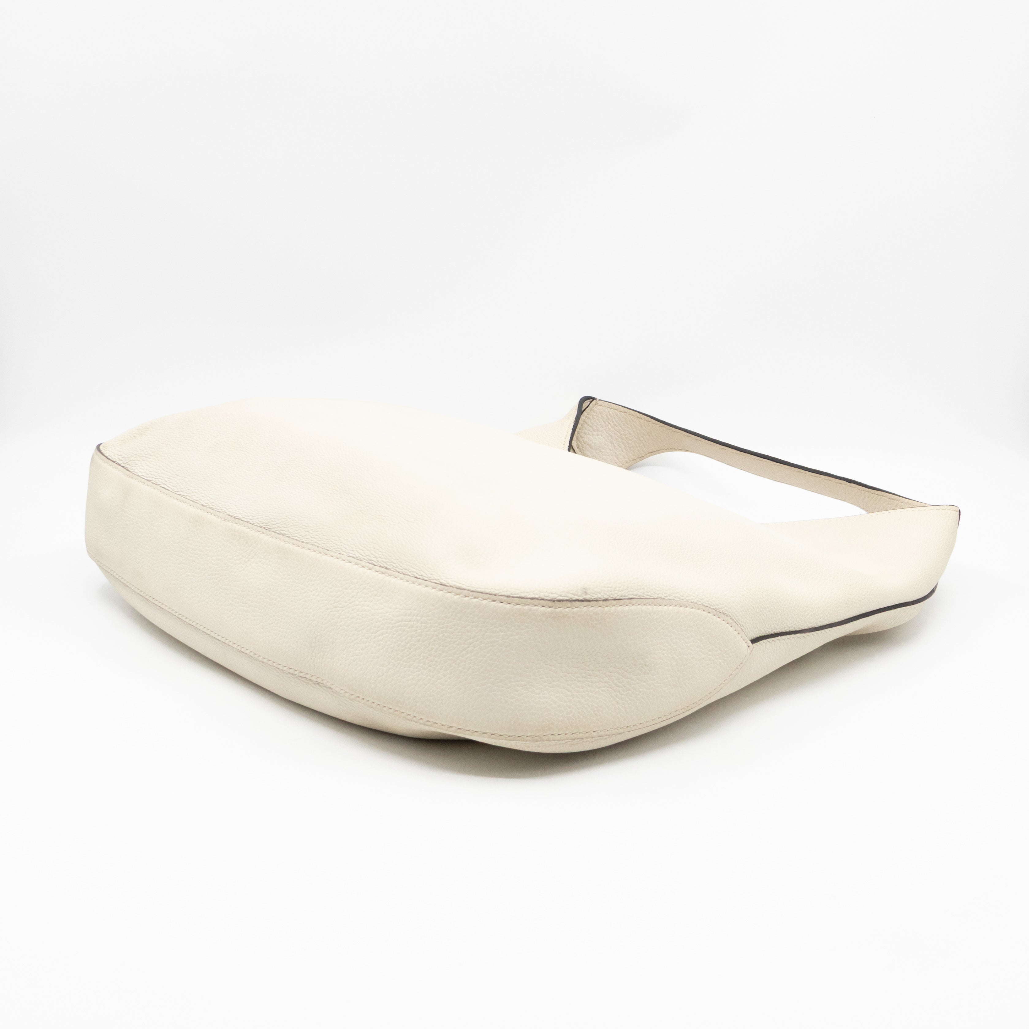 Jackie Large Hobo Bag White Leather