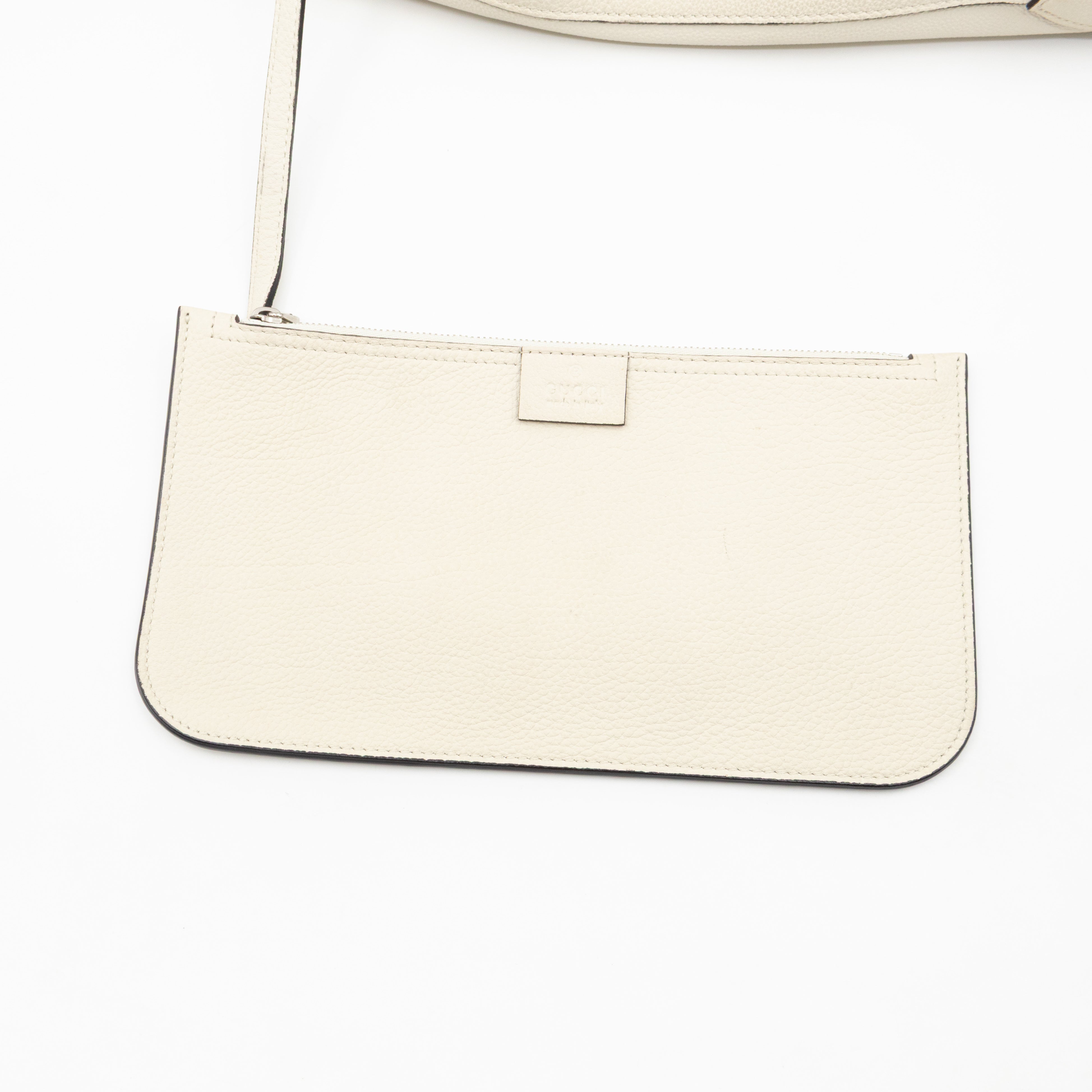 Jackie Large Hobo Bag White Leather