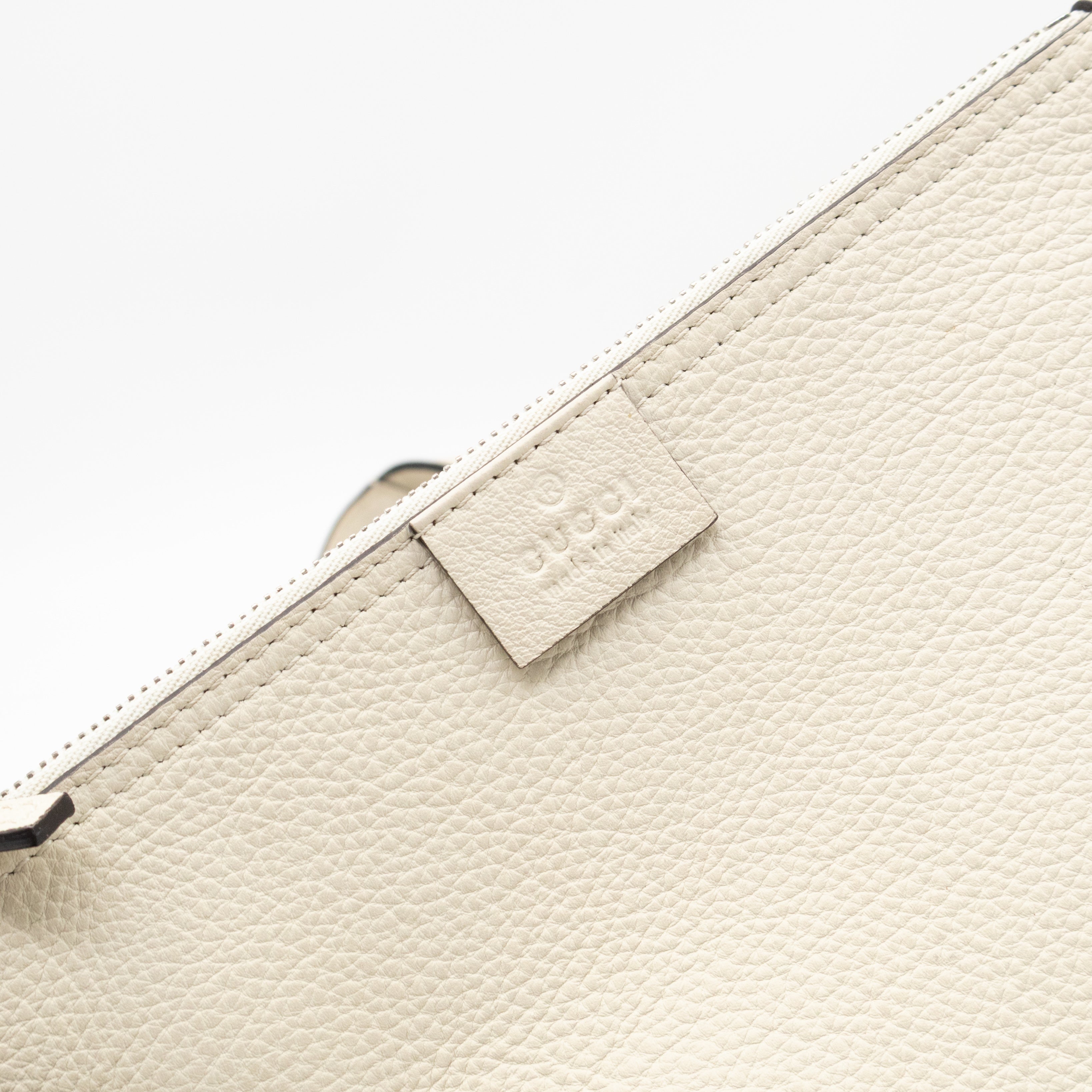 Jackie Large Hobo Bag White Leather