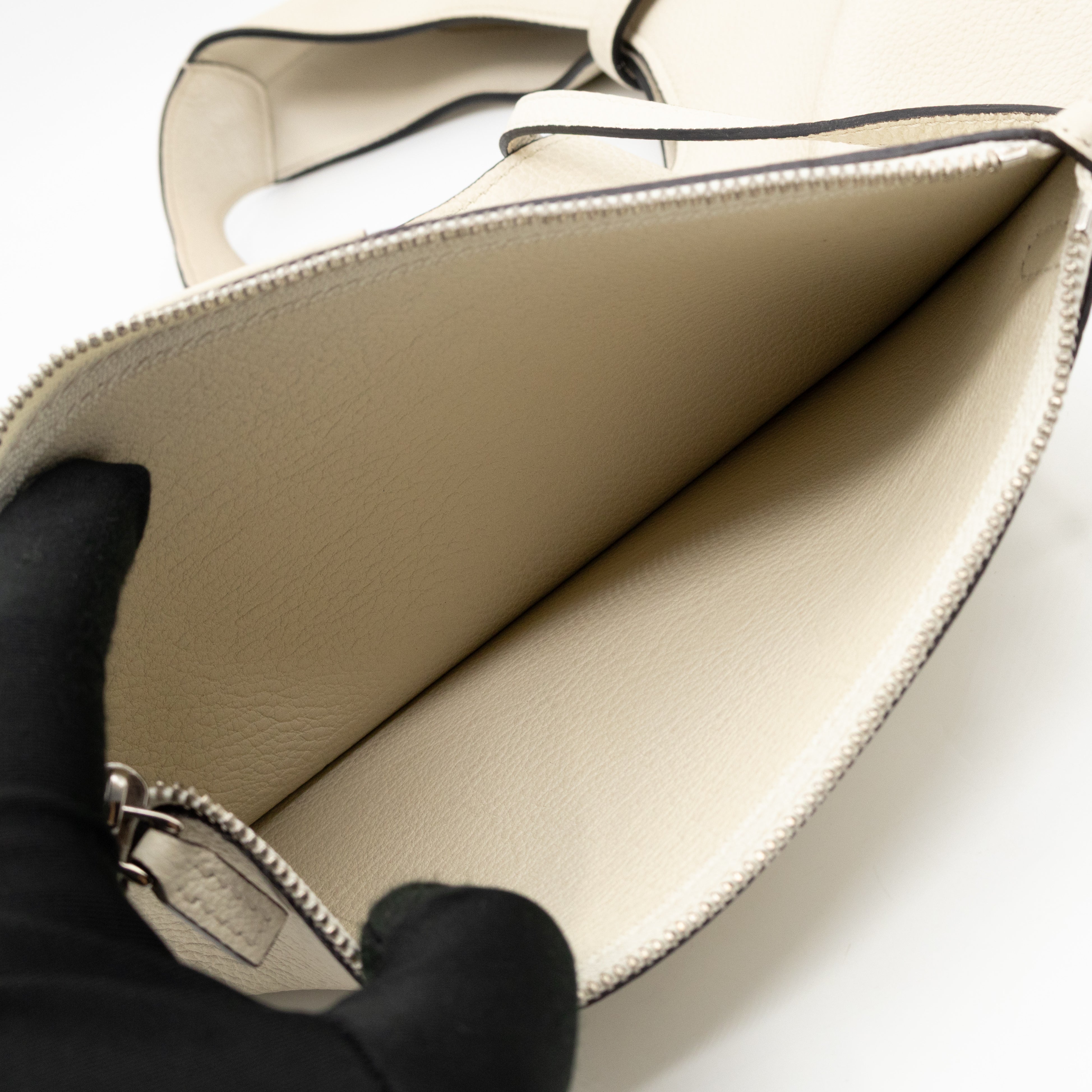 Jackie Large Hobo Bag White Leather