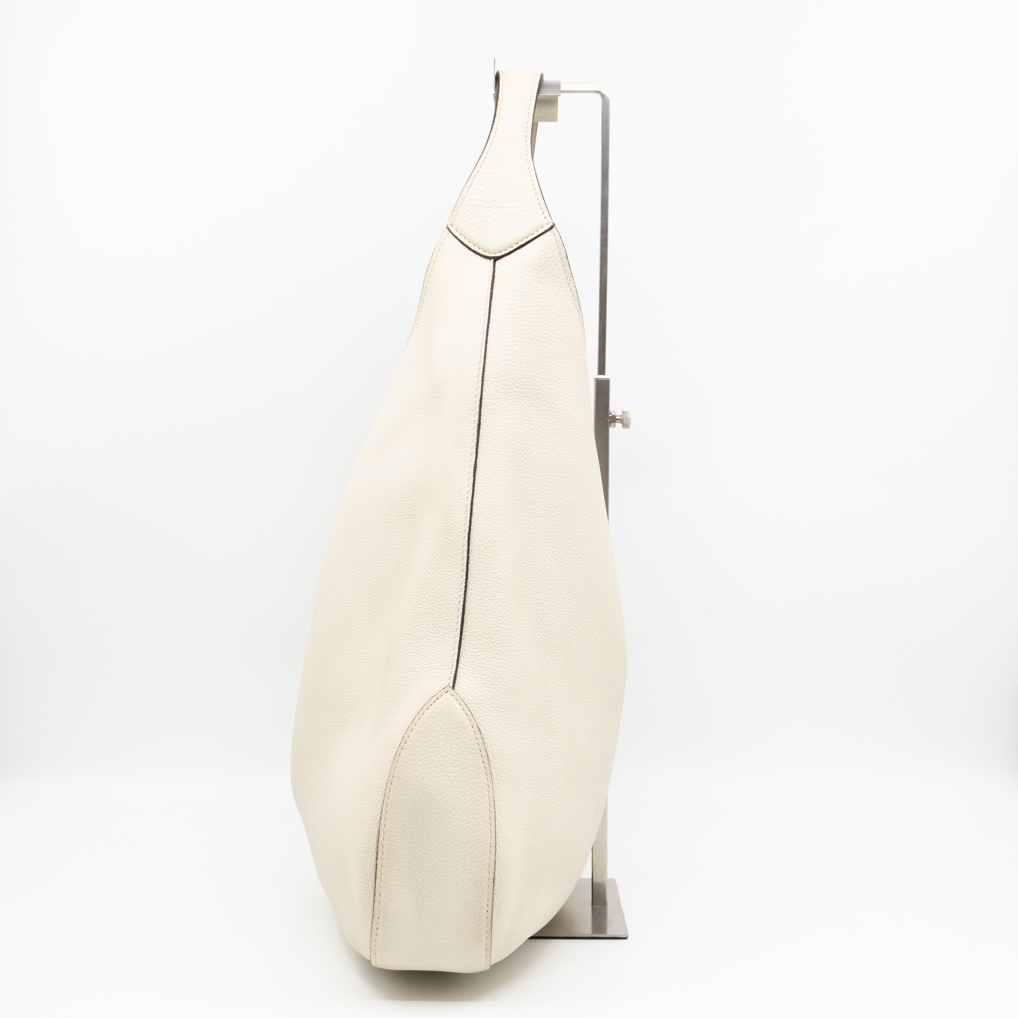 Jackie Large Hobo Bag White Leather