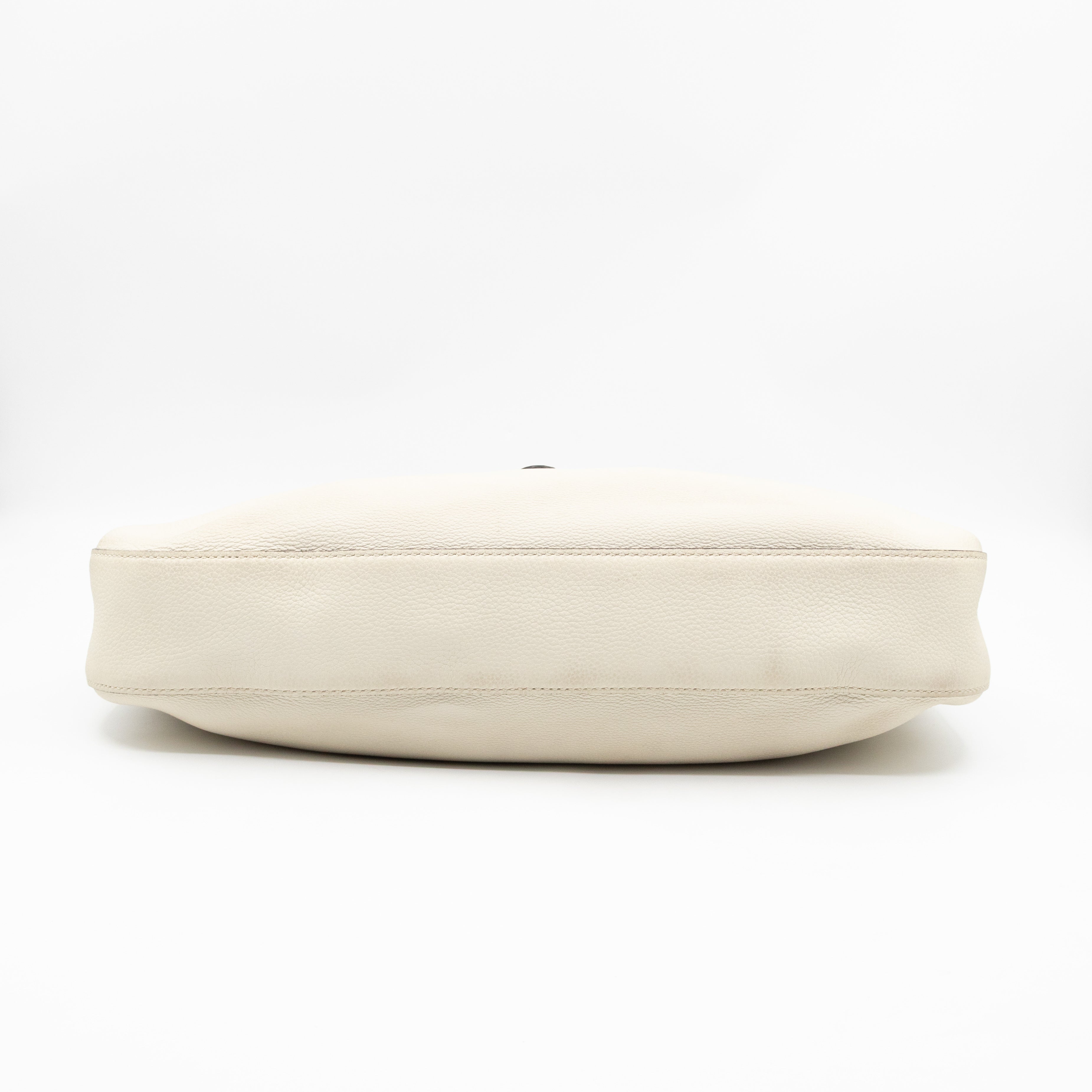 Jackie Large Hobo Bag White Leather