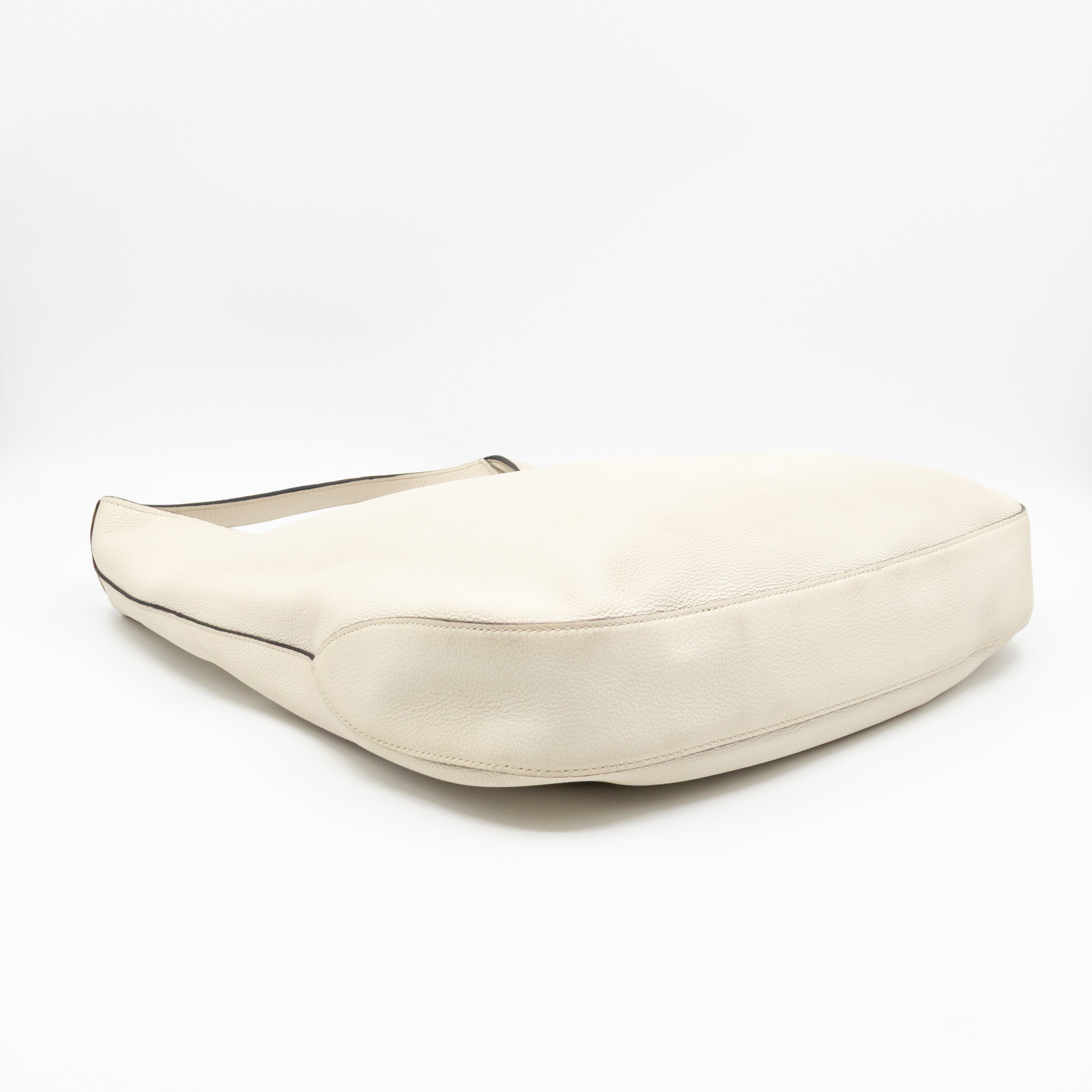 Jackie Large Hobo Bag White Leather