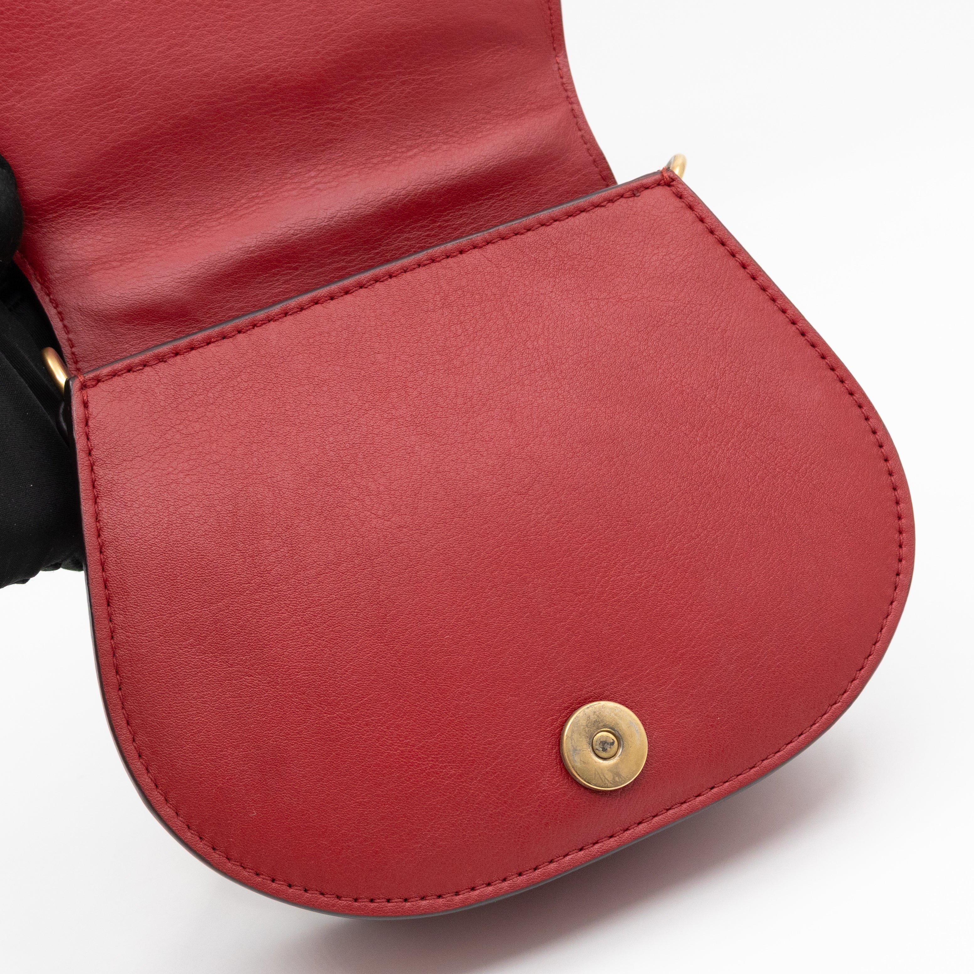 Small Nile Bracelet Bag Red Leather