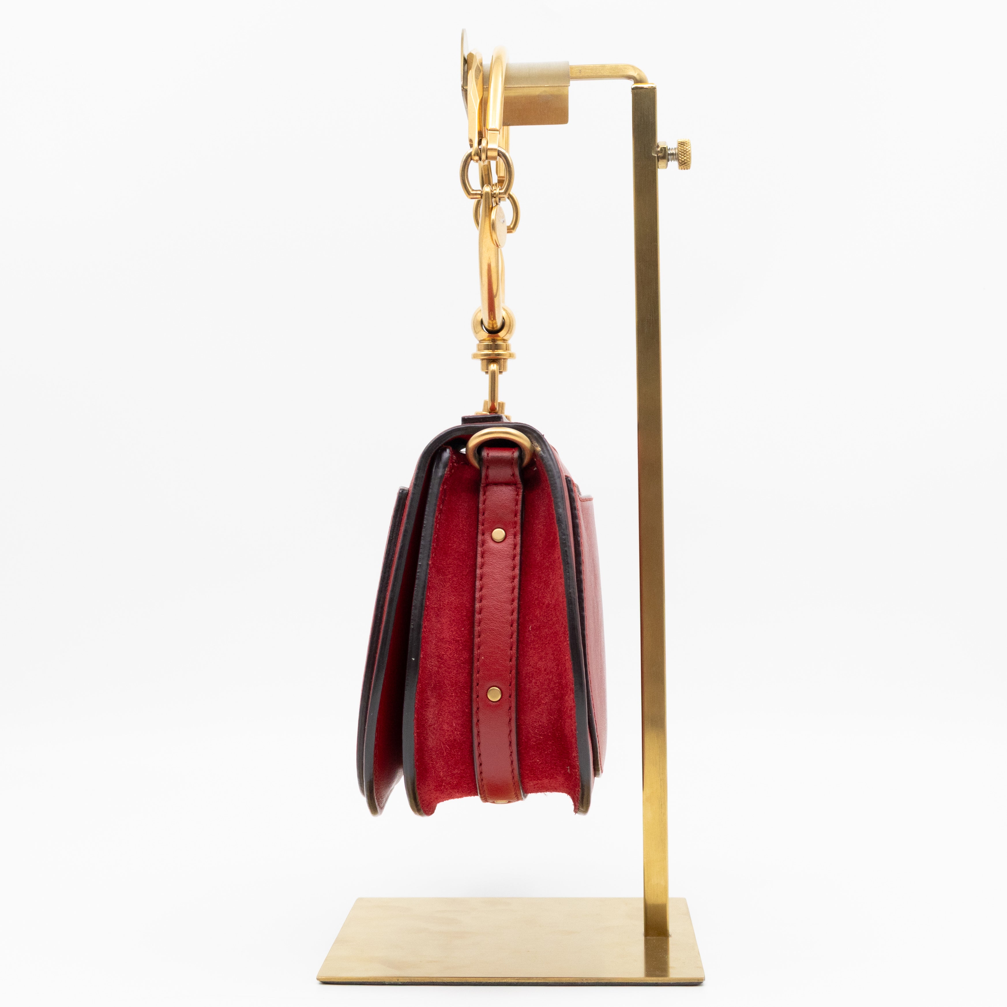 Small Nile Bracelet Bag Red Leather