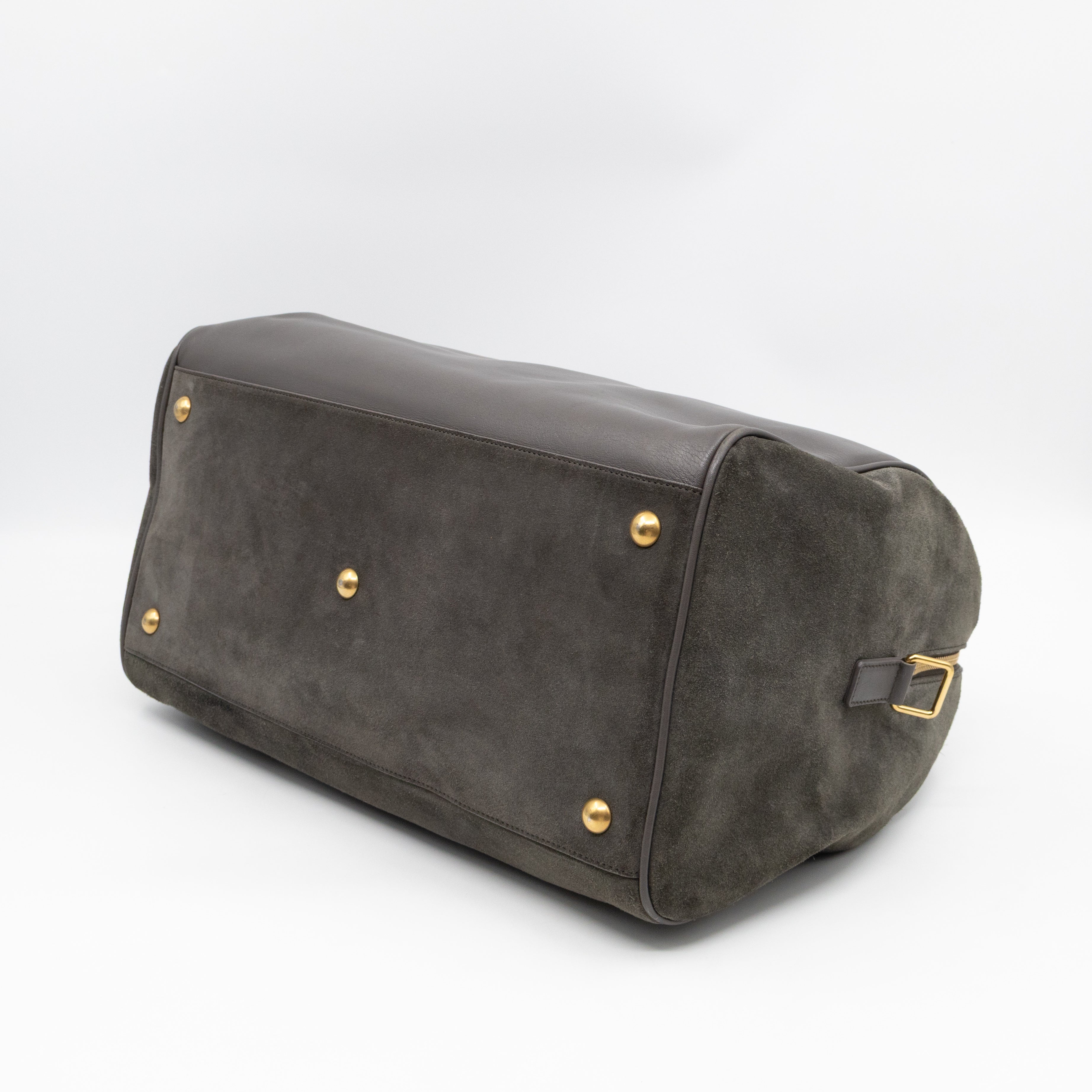 Classic Duffle 12 Bag Grey Suede & Leather