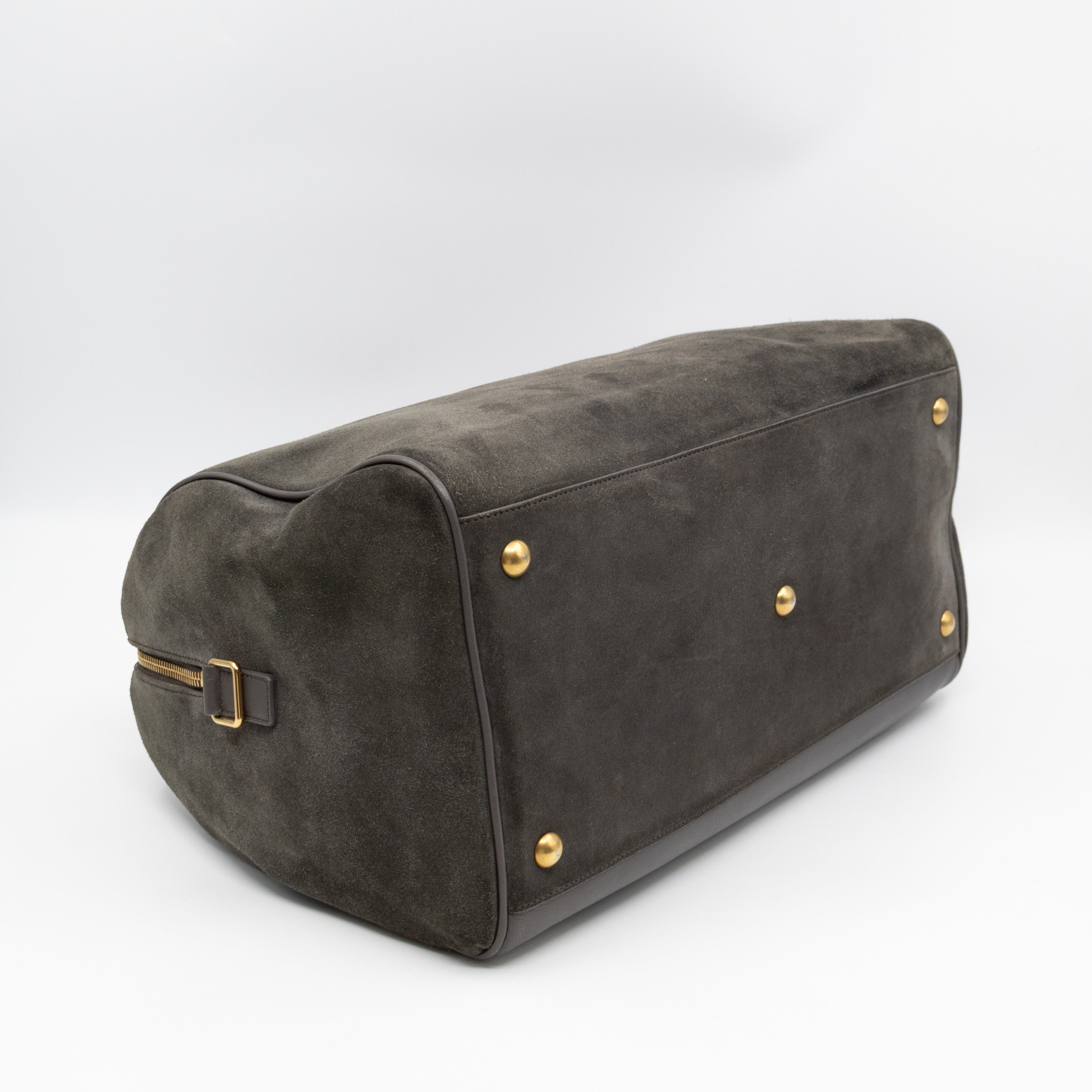 Classic Duffle 12 Bag Grey Suede & Leather