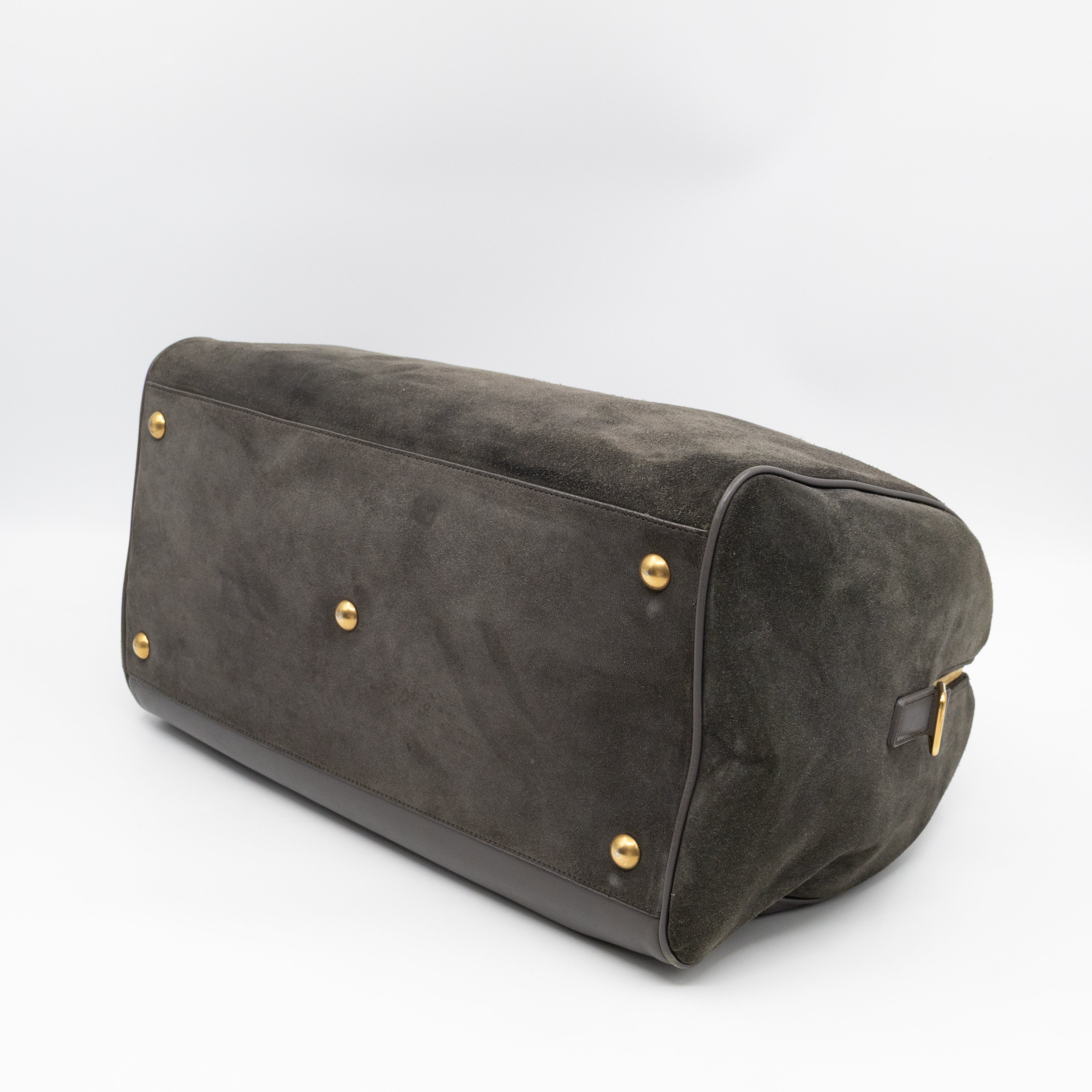 Classic Duffle 12 Bag Grey Suede & Leather