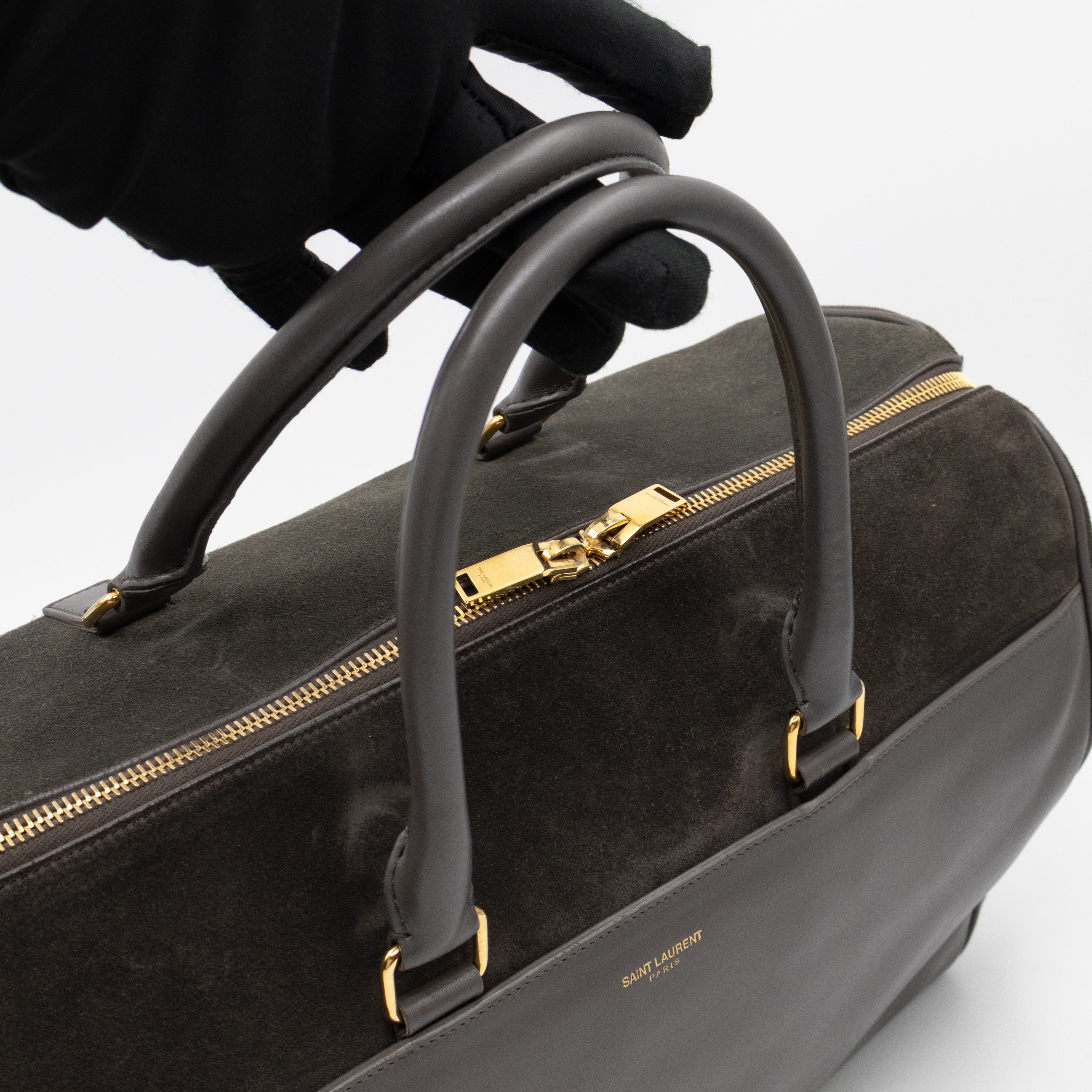 Classic Duffle 12 Bag Grey Suede & Leather