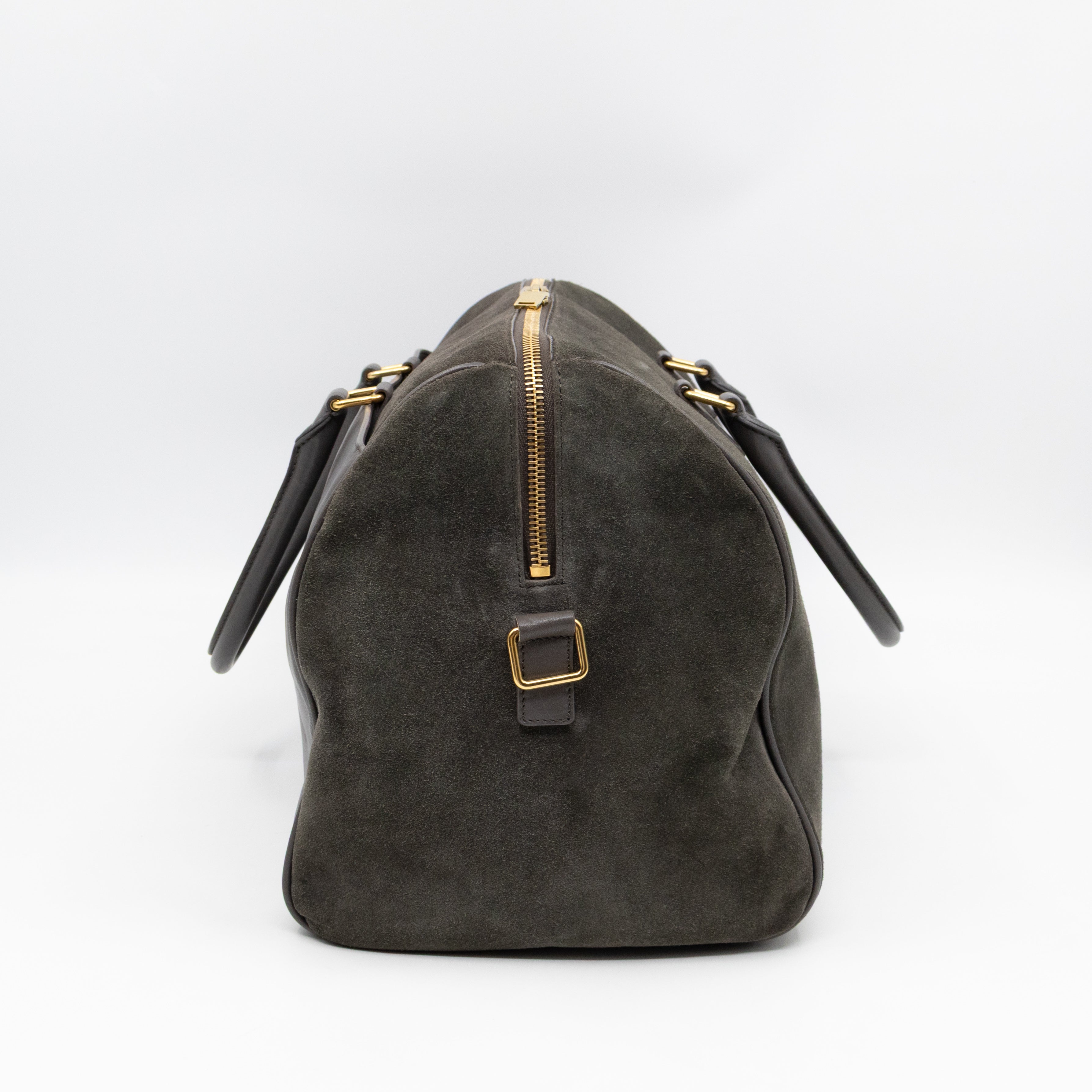 Classic Duffle 12 Bag Grey Suede & Leather