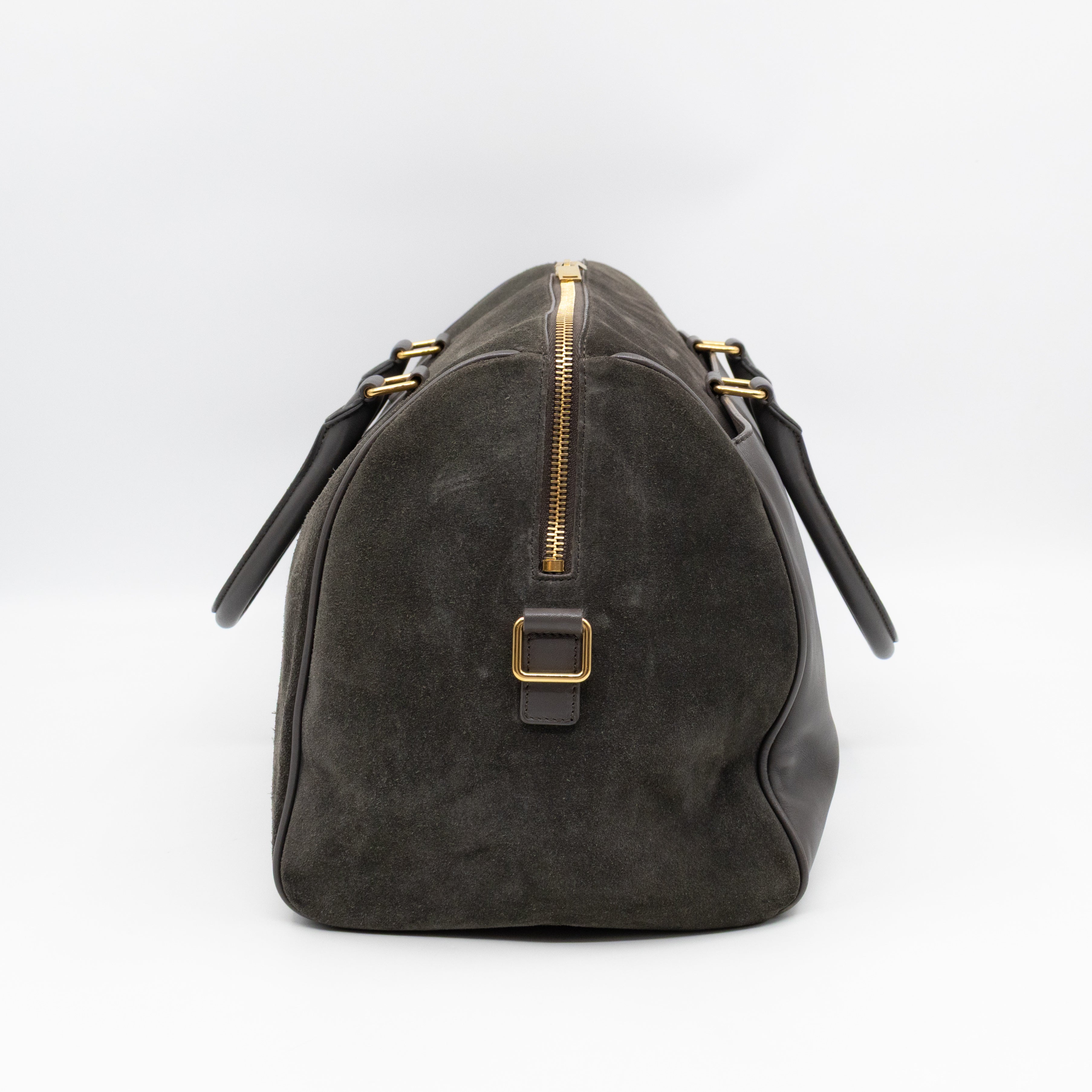 Classic Duffle 12 Bag Grey Suede & Leather
