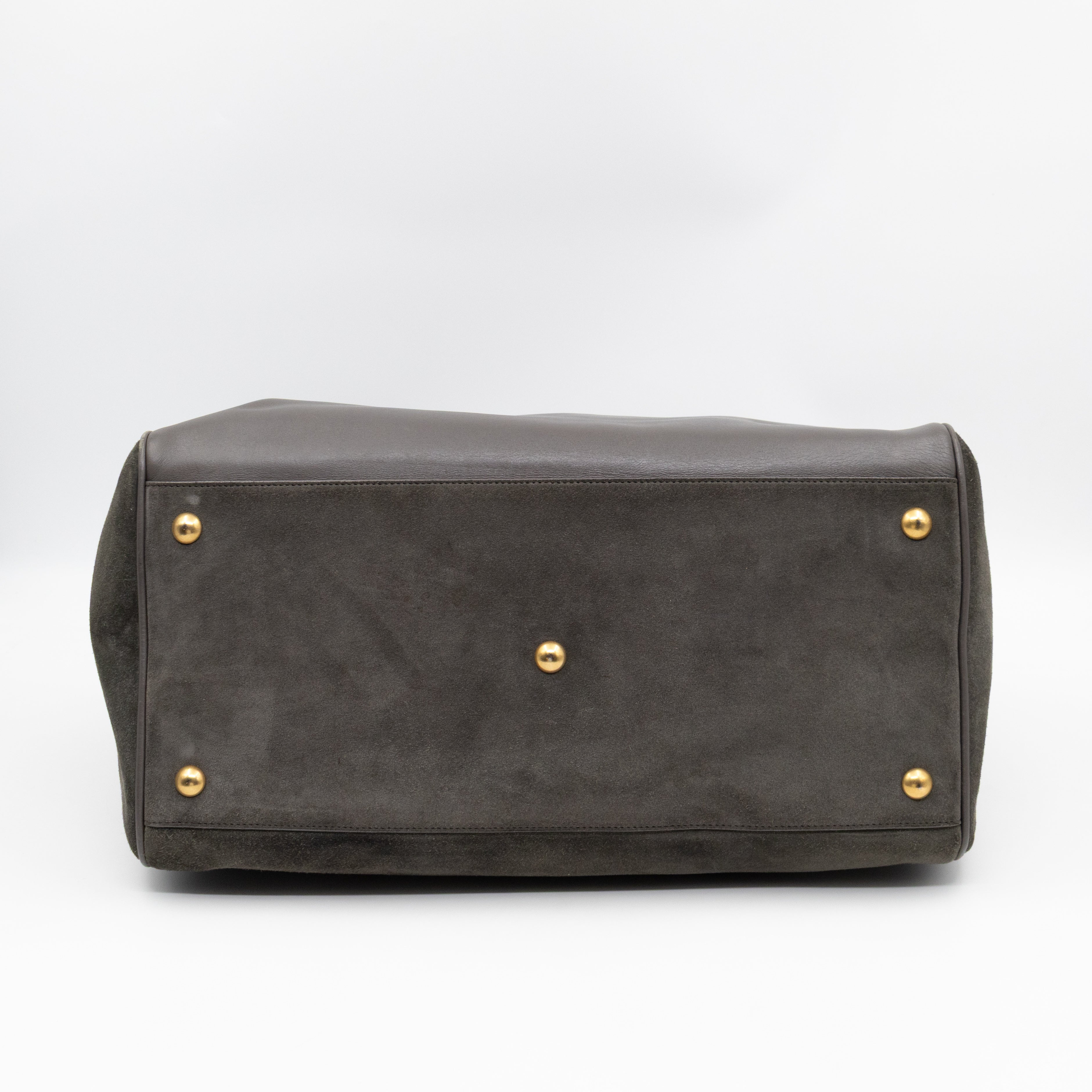 Classic Duffle 12 Bag Grey Suede & Leather