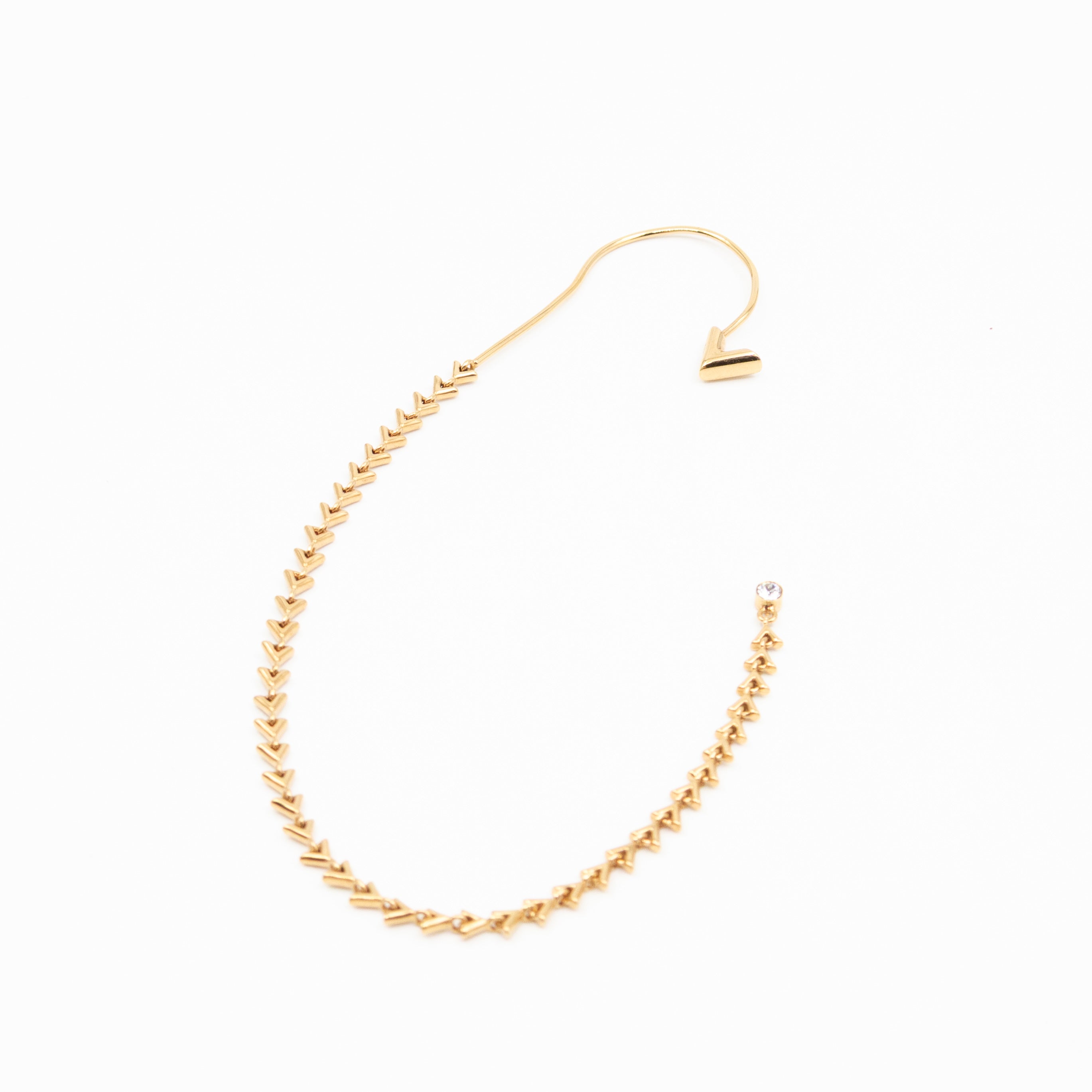 Petit Essential V Chain Ear Cuff Gold