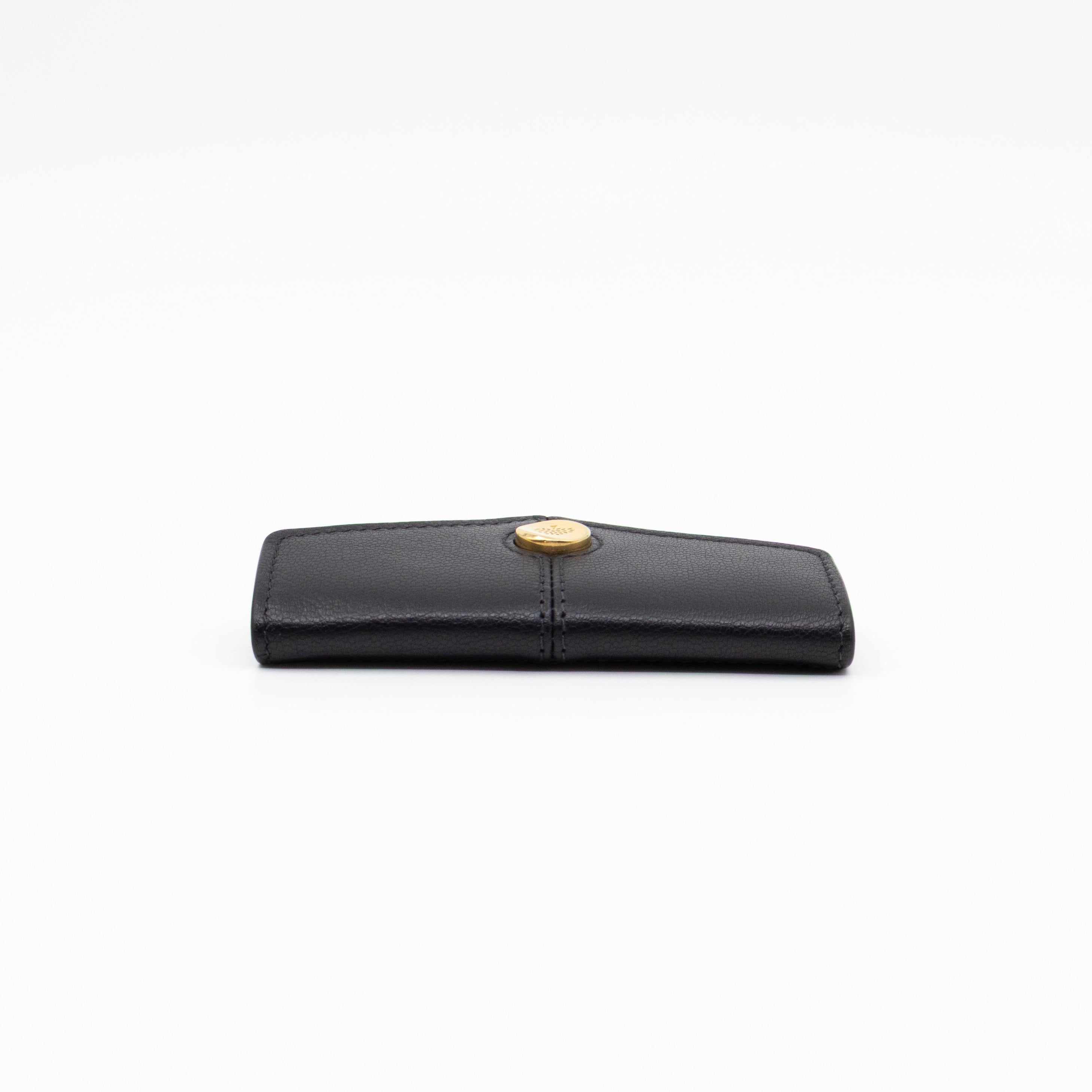 Press Stud Coin Pouch Black Leather