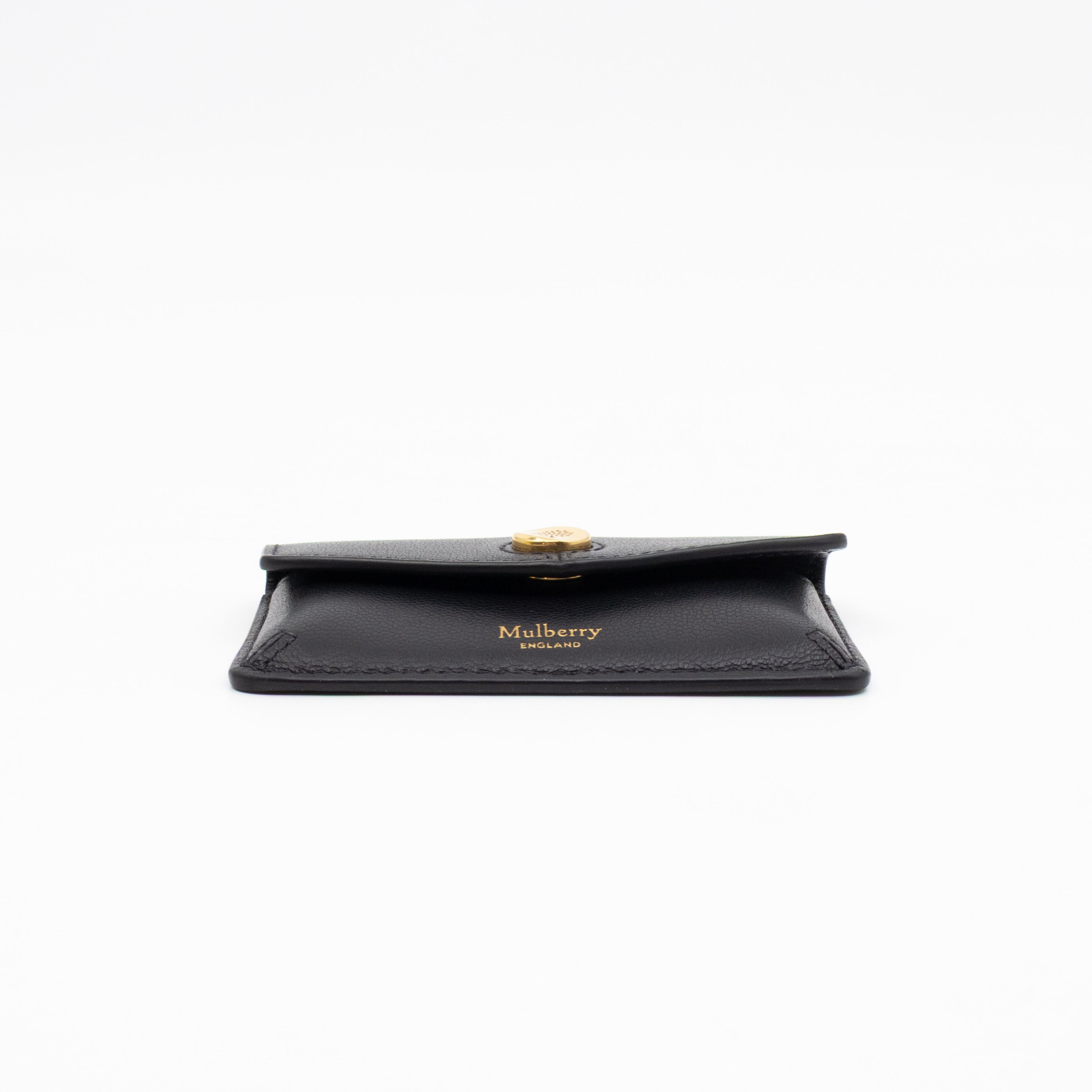 Press Stud Coin Pouch Black Leather
