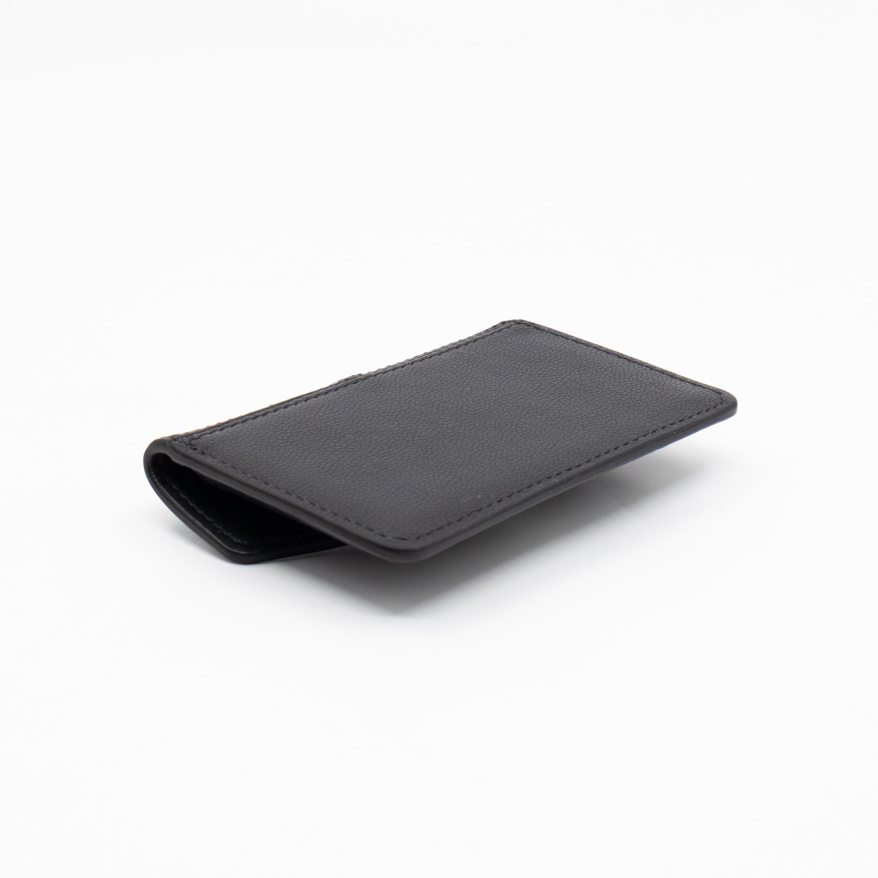 Press Stud Coin Pouch Black Leather