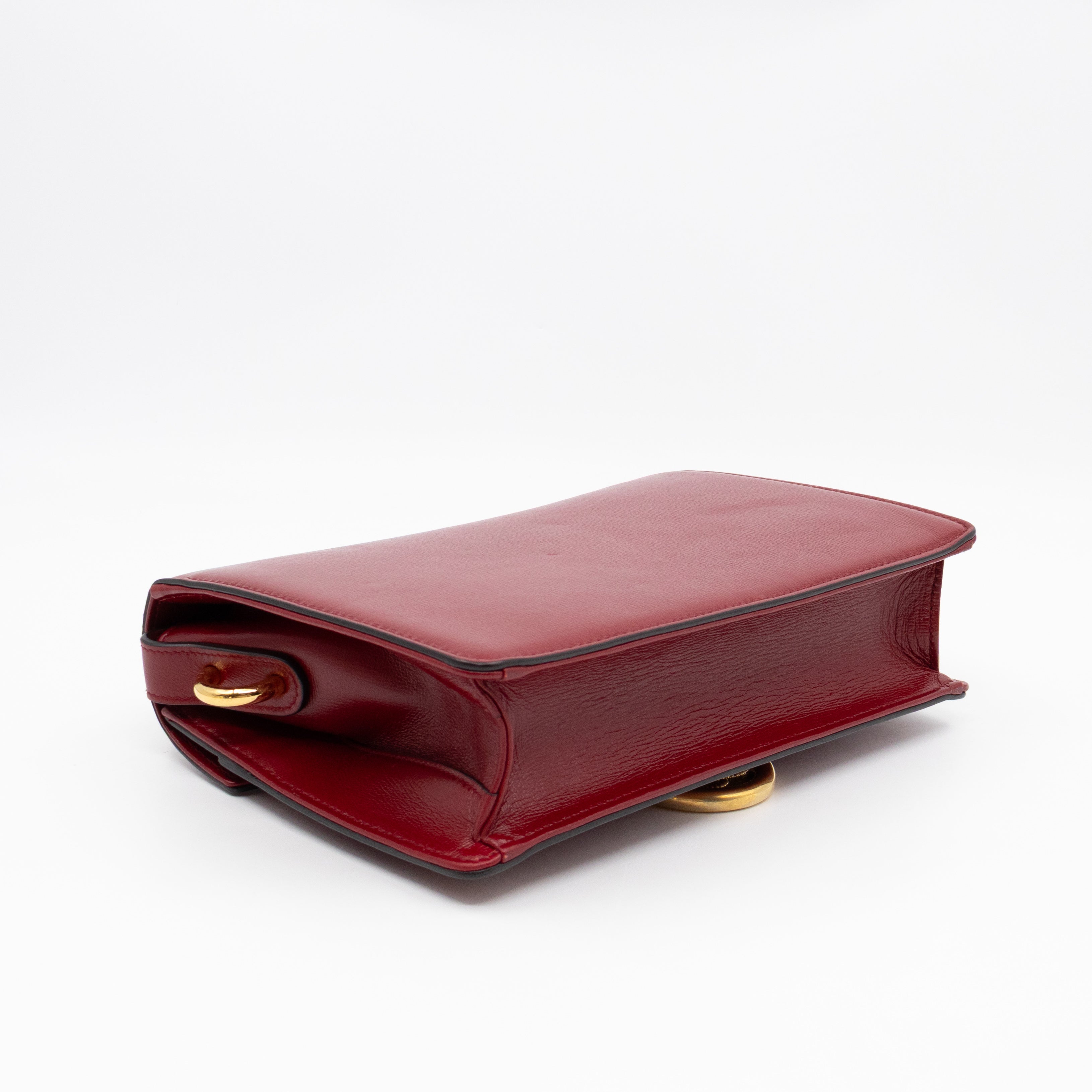 GG Ring Small Shoulder Bag Red Leather
