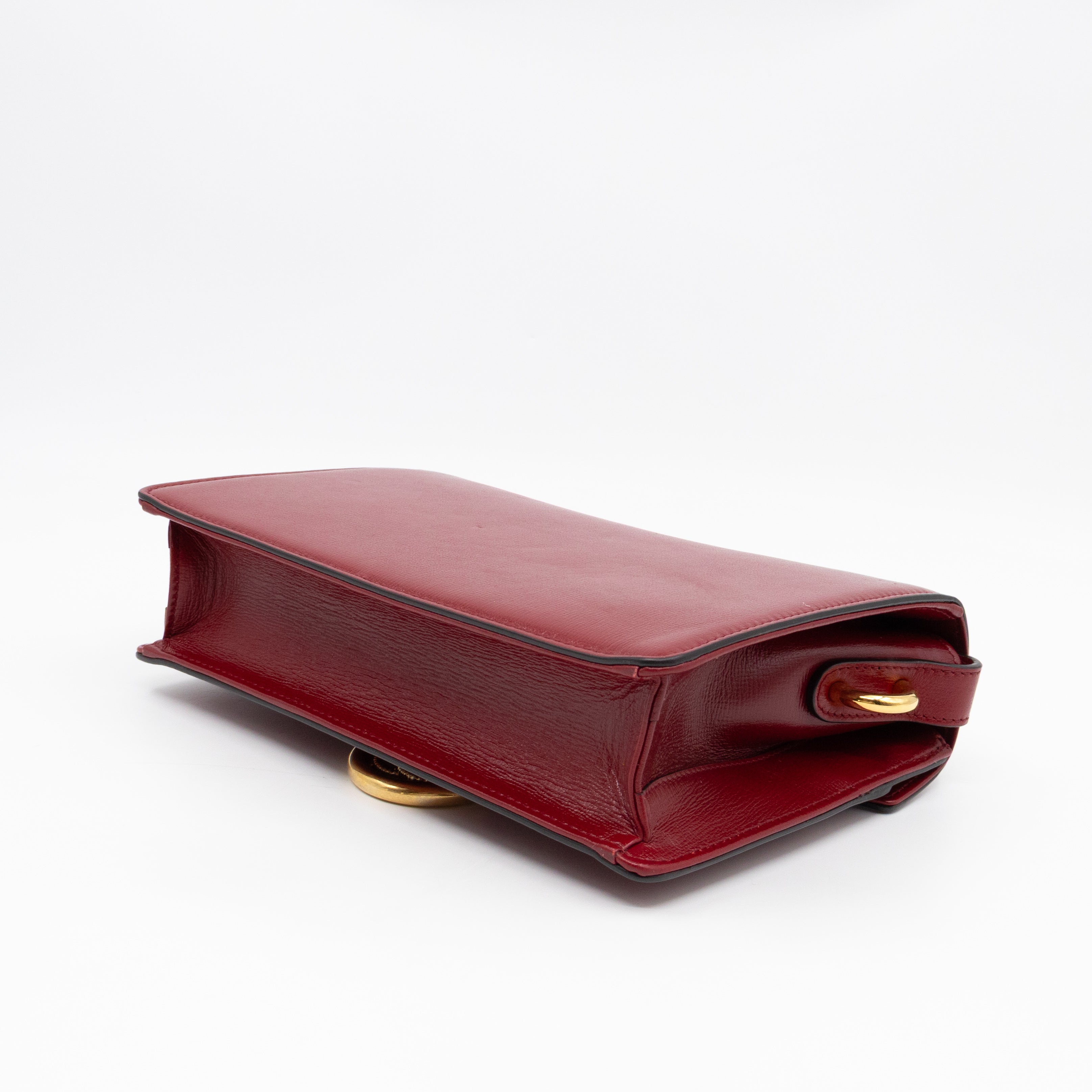 GG Ring Small Shoulder Bag Red Leather
