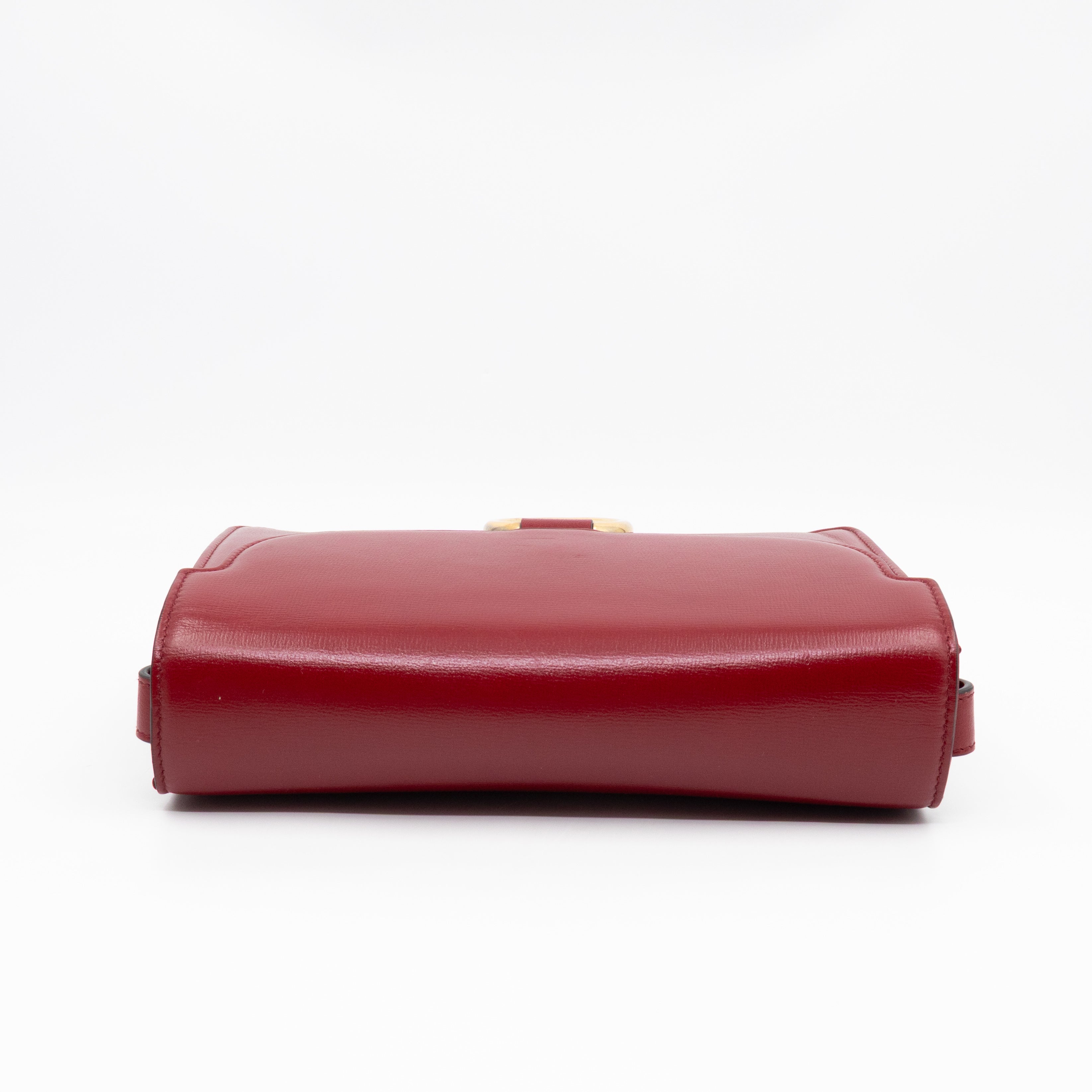 GG Ring Small Shoulder Bag Red Leather