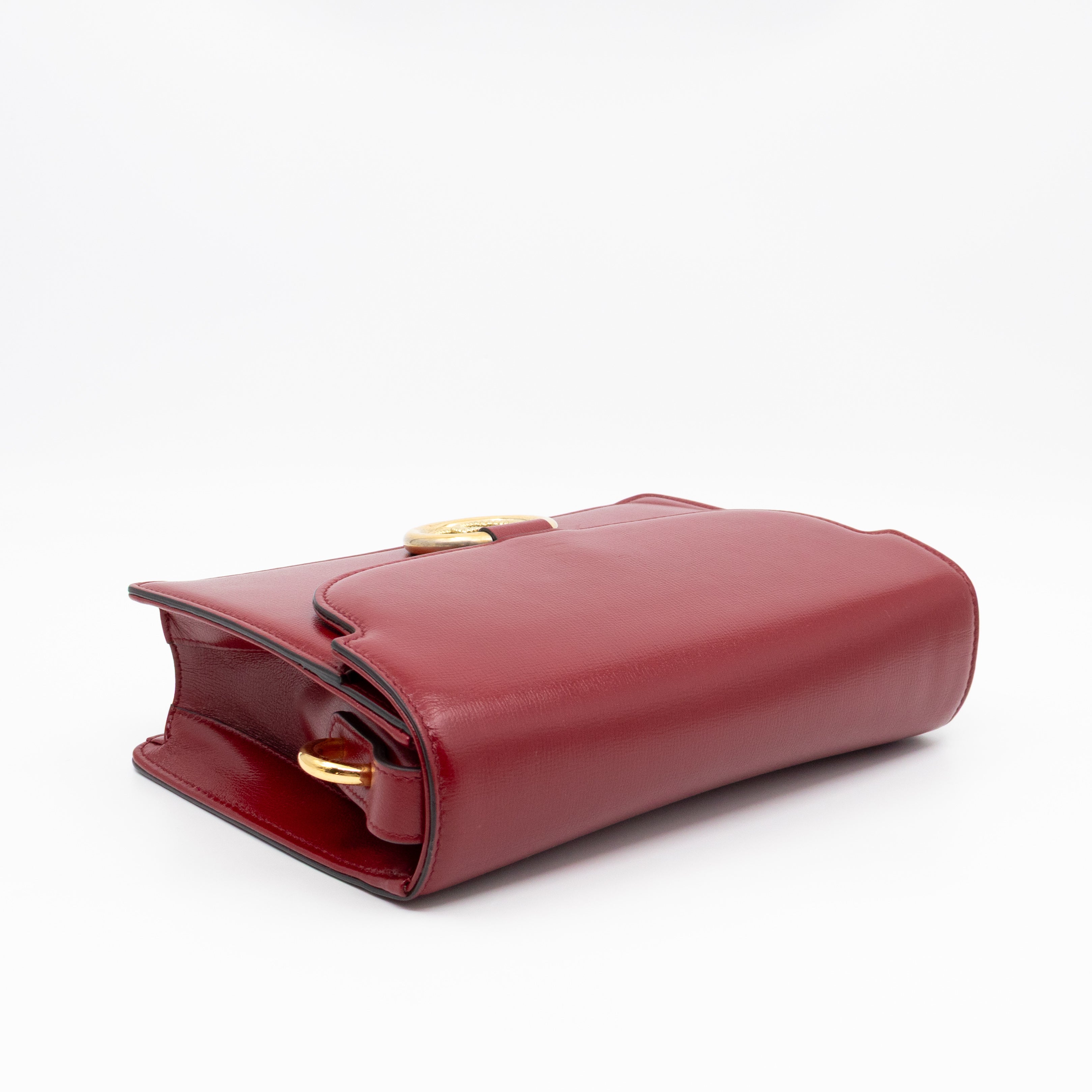 GG Ring Small Shoulder Bag Red Leather
