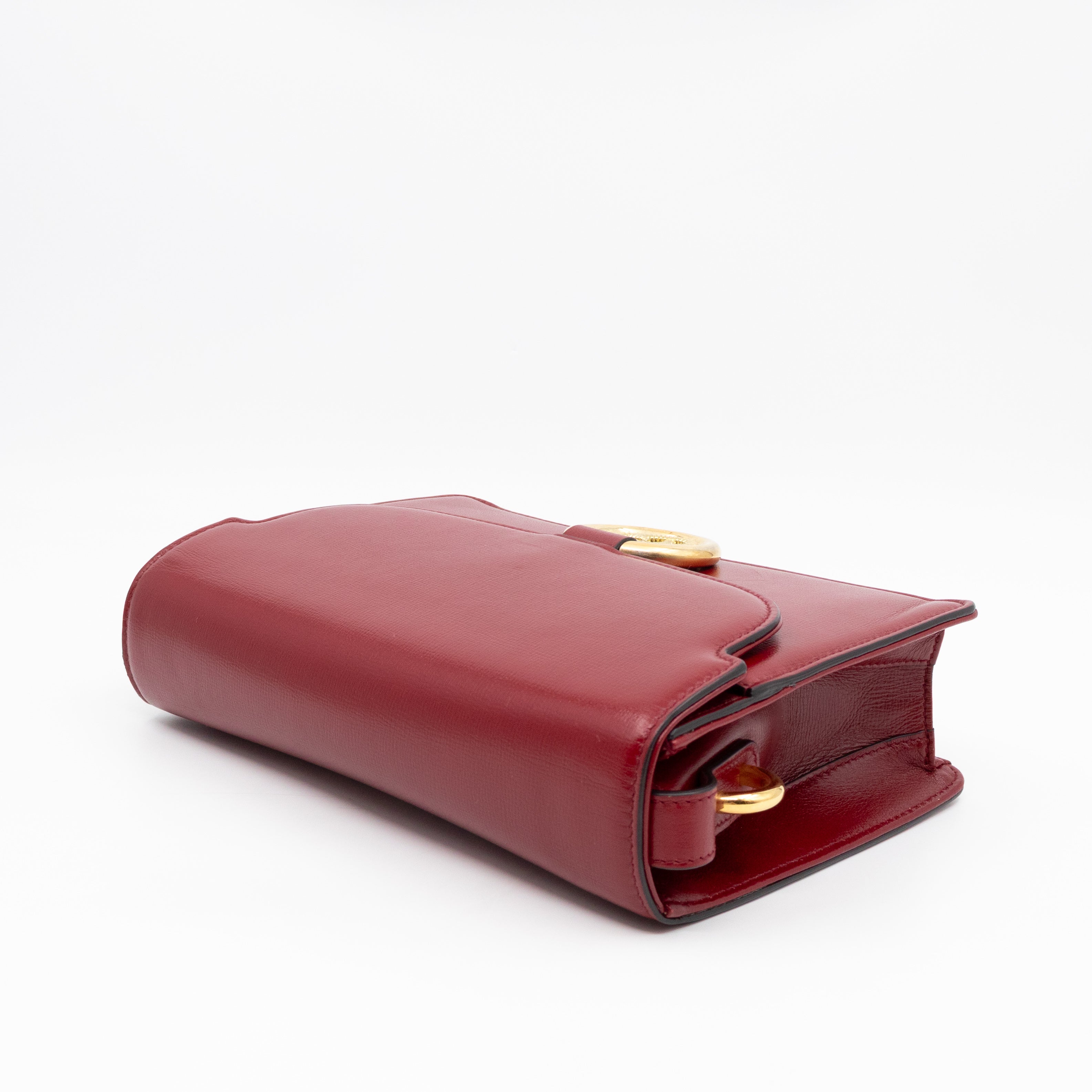 GG Ring Small Shoulder Bag Red Leather