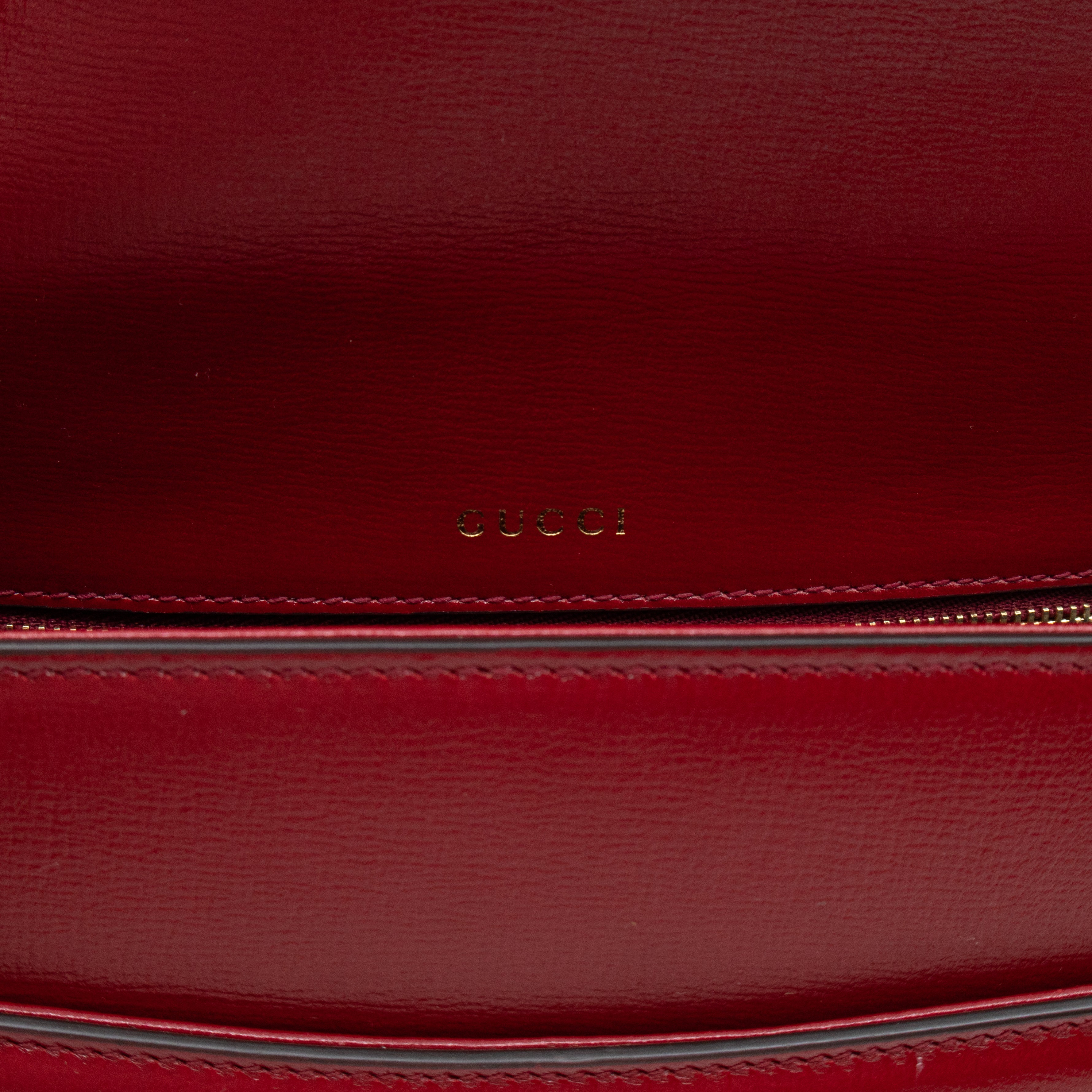 GG Ring Small Shoulder Bag Red Leather