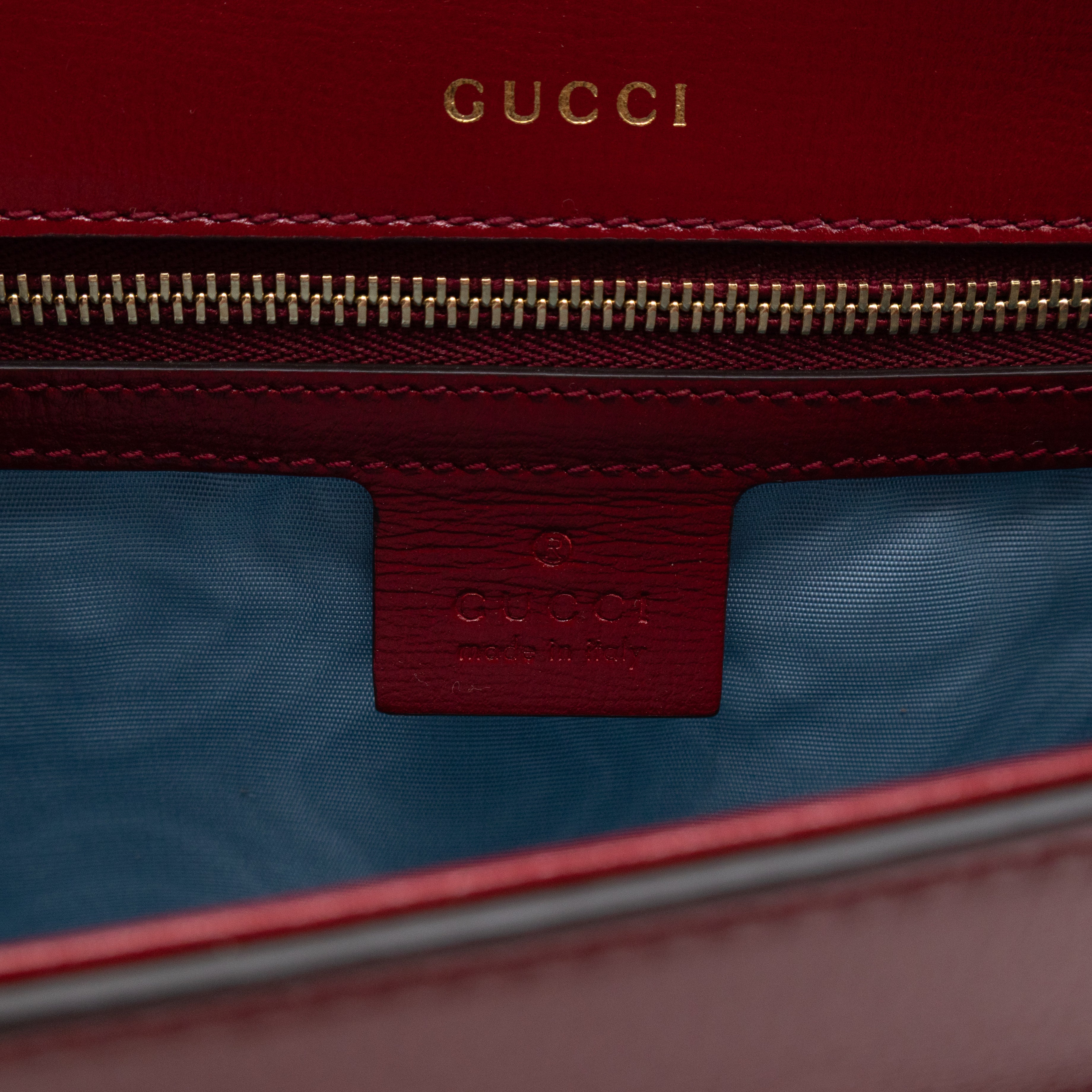GG Ring Small Shoulder Bag Red Leather