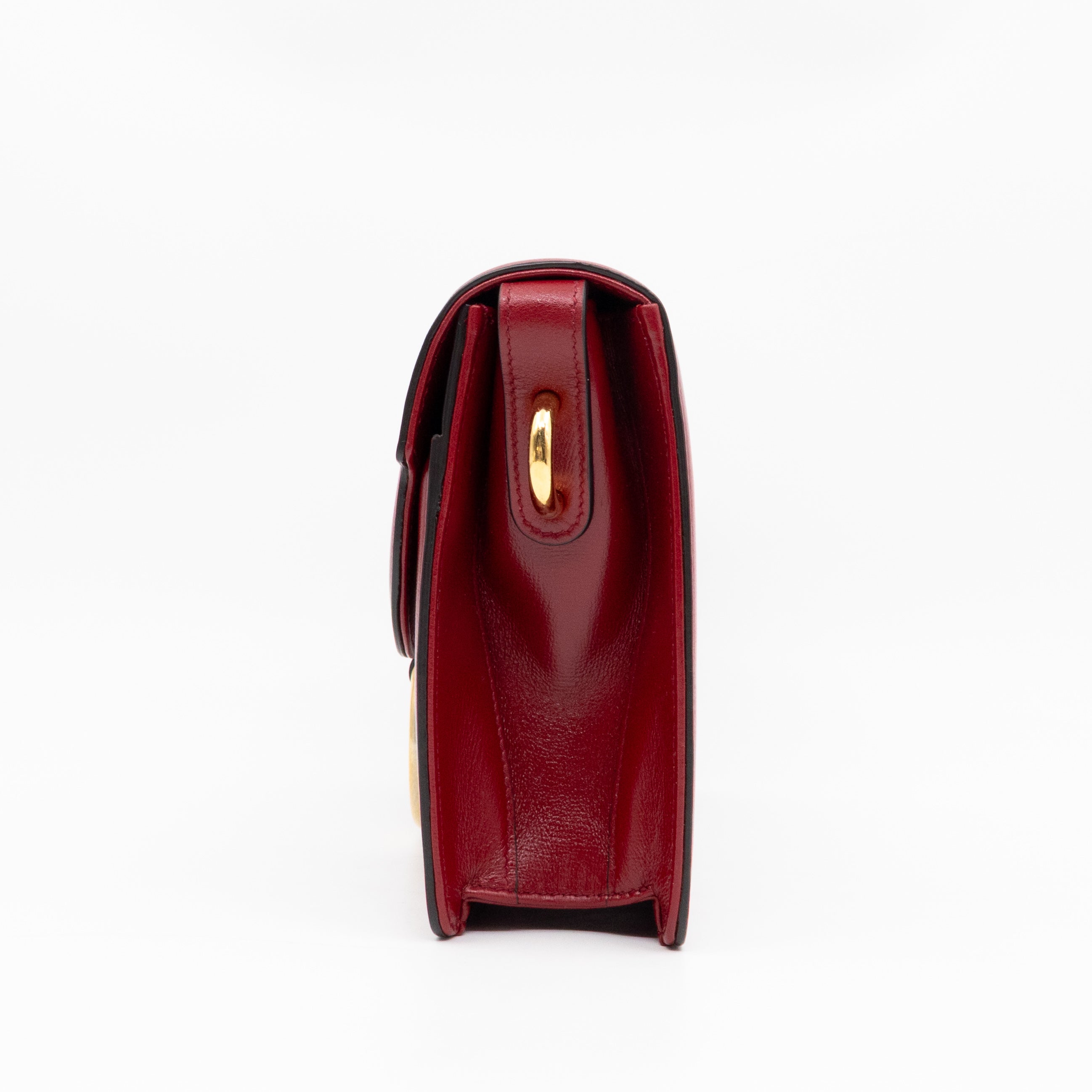GG Ring Small Shoulder Bag Red Leather
