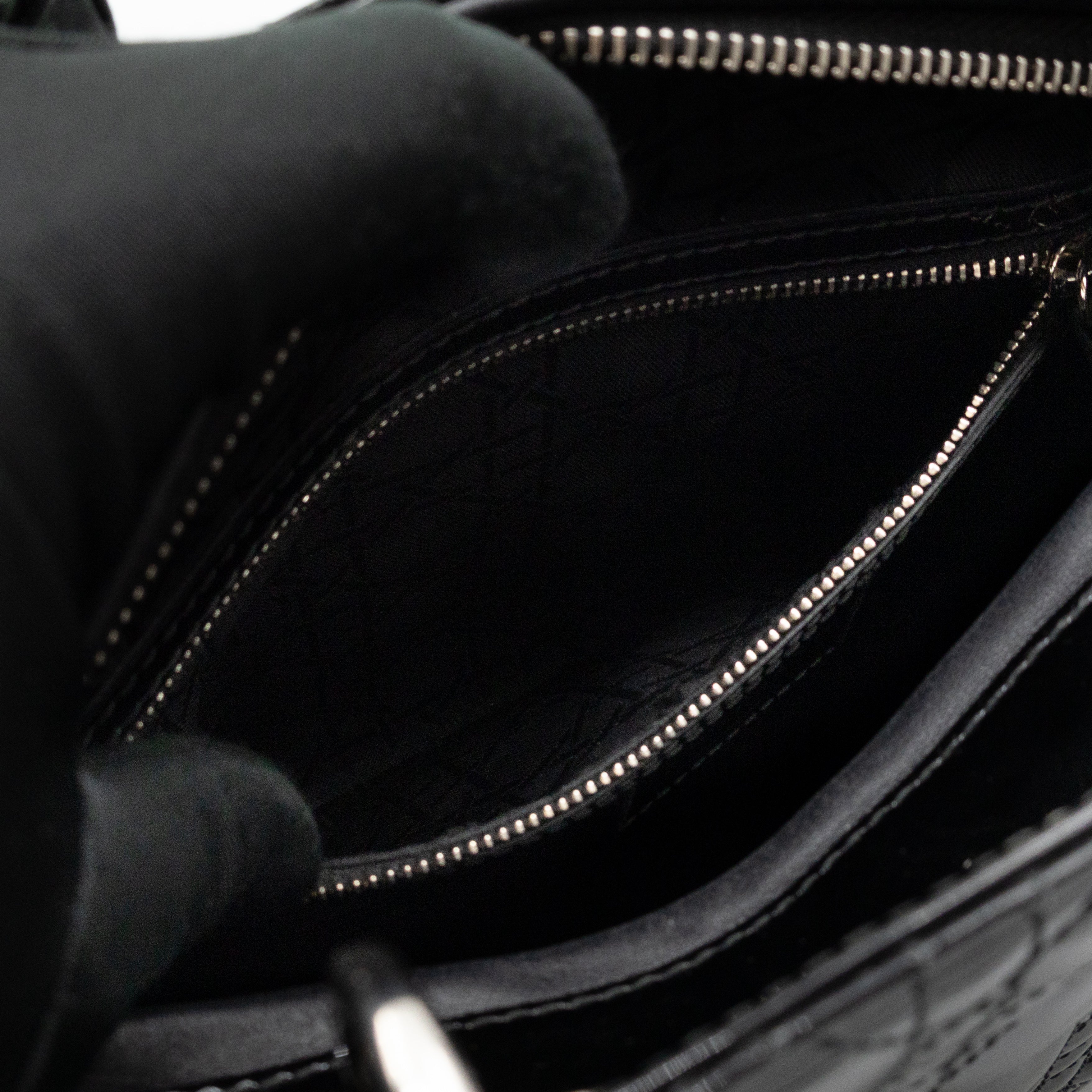 Lady Dior Medium Black Patent Leather