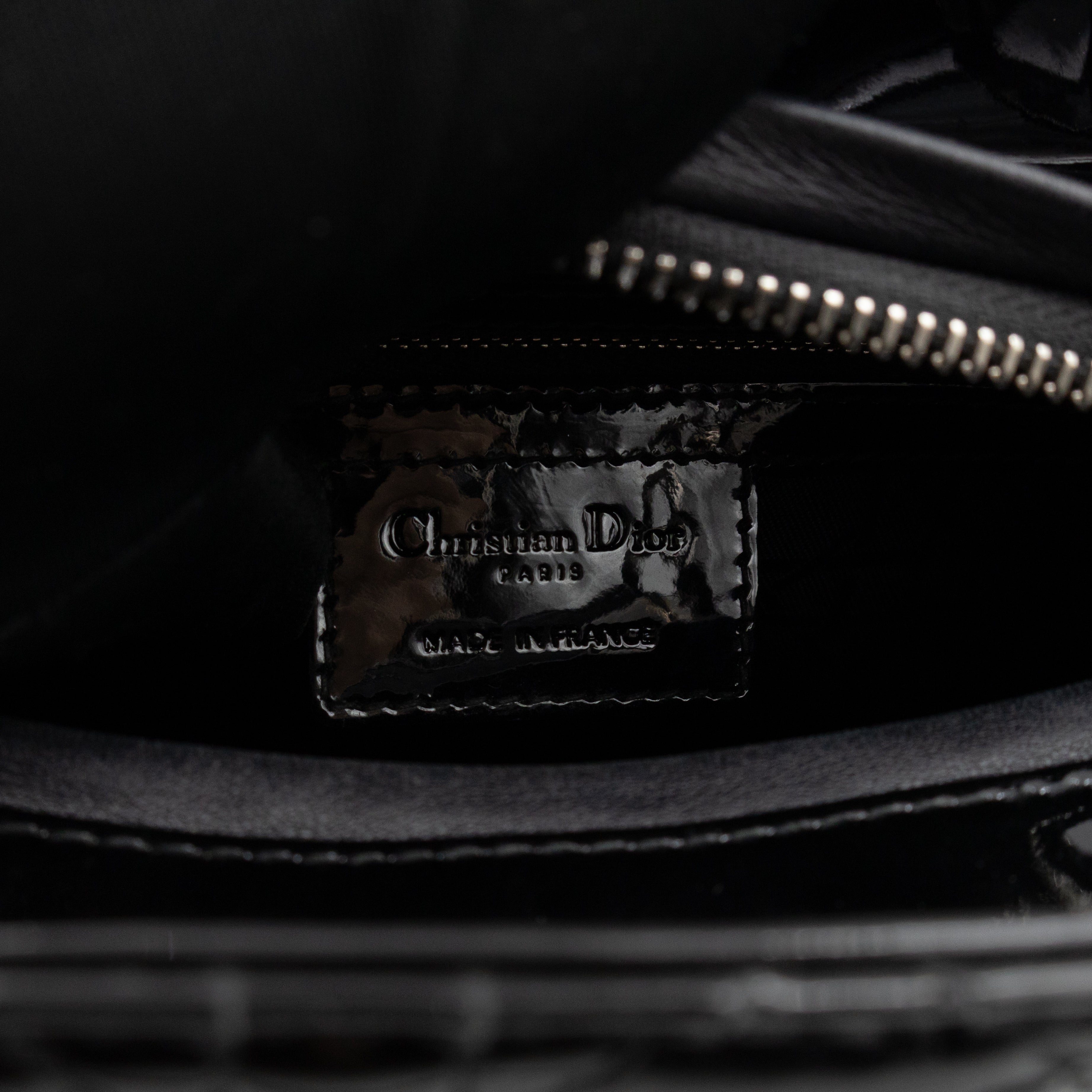 Lady Dior Medium Black Patent Leather