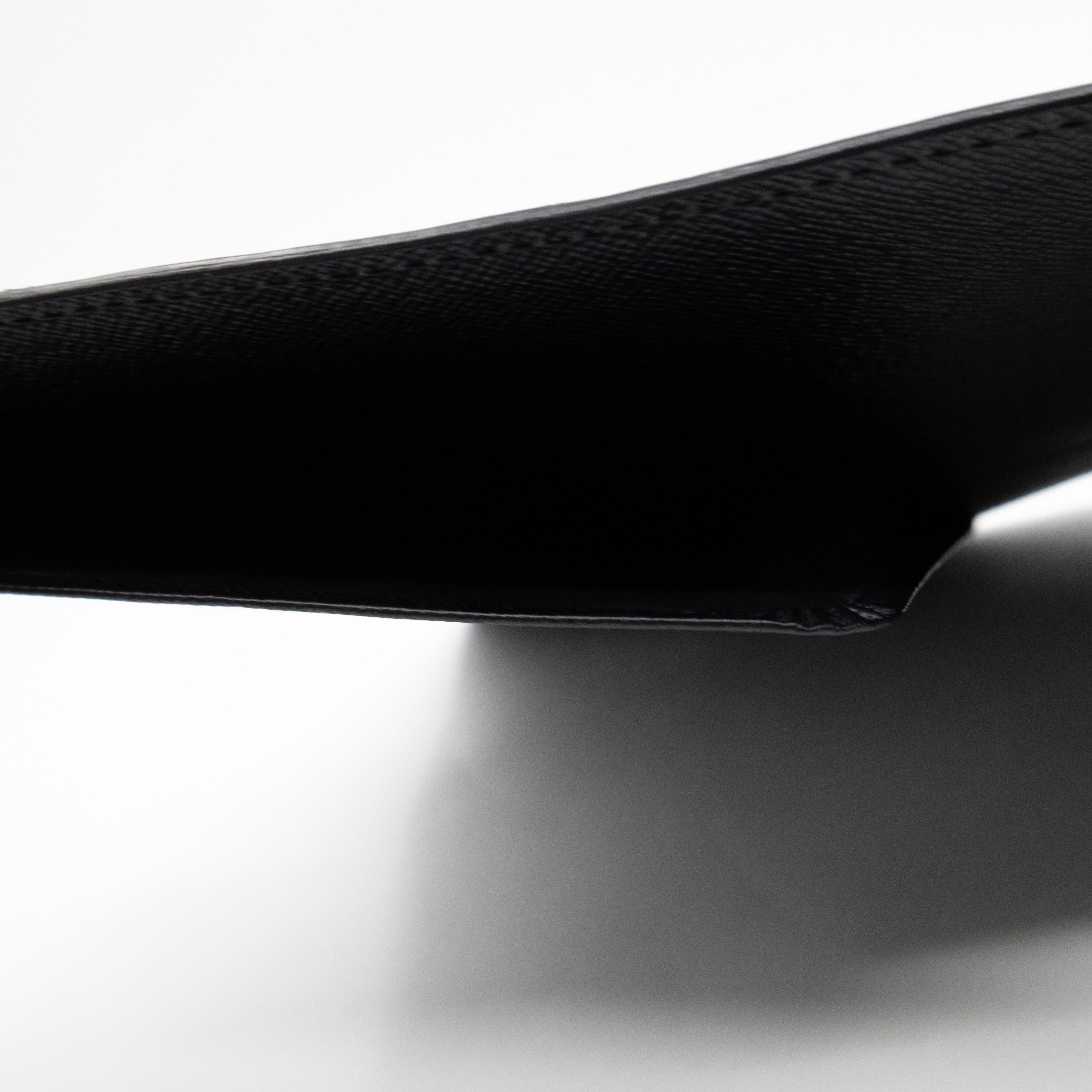 Large Ring Agenda Cover Black Epi Leather