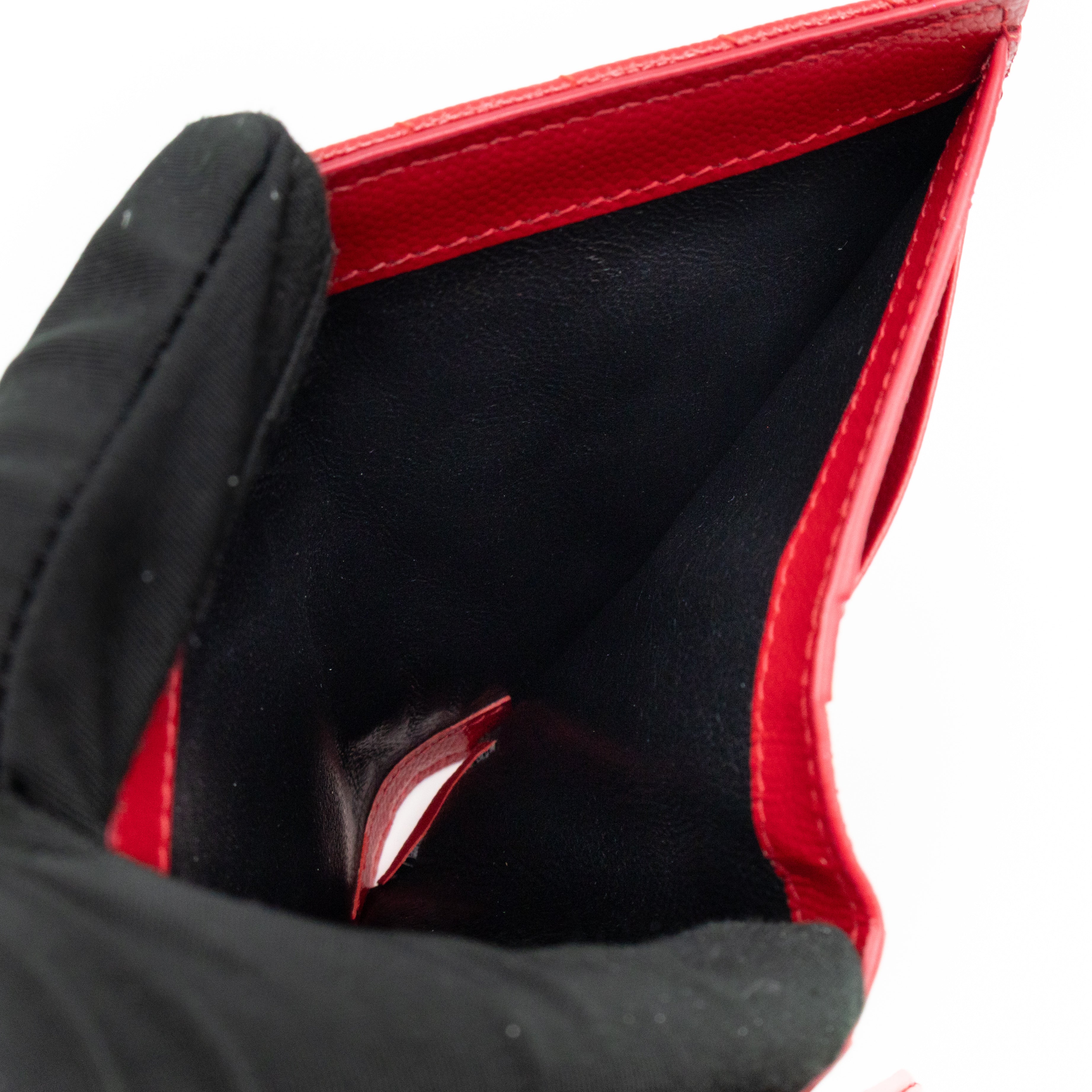 Cassandre Compact Trifold Wallet Red Grained Leather