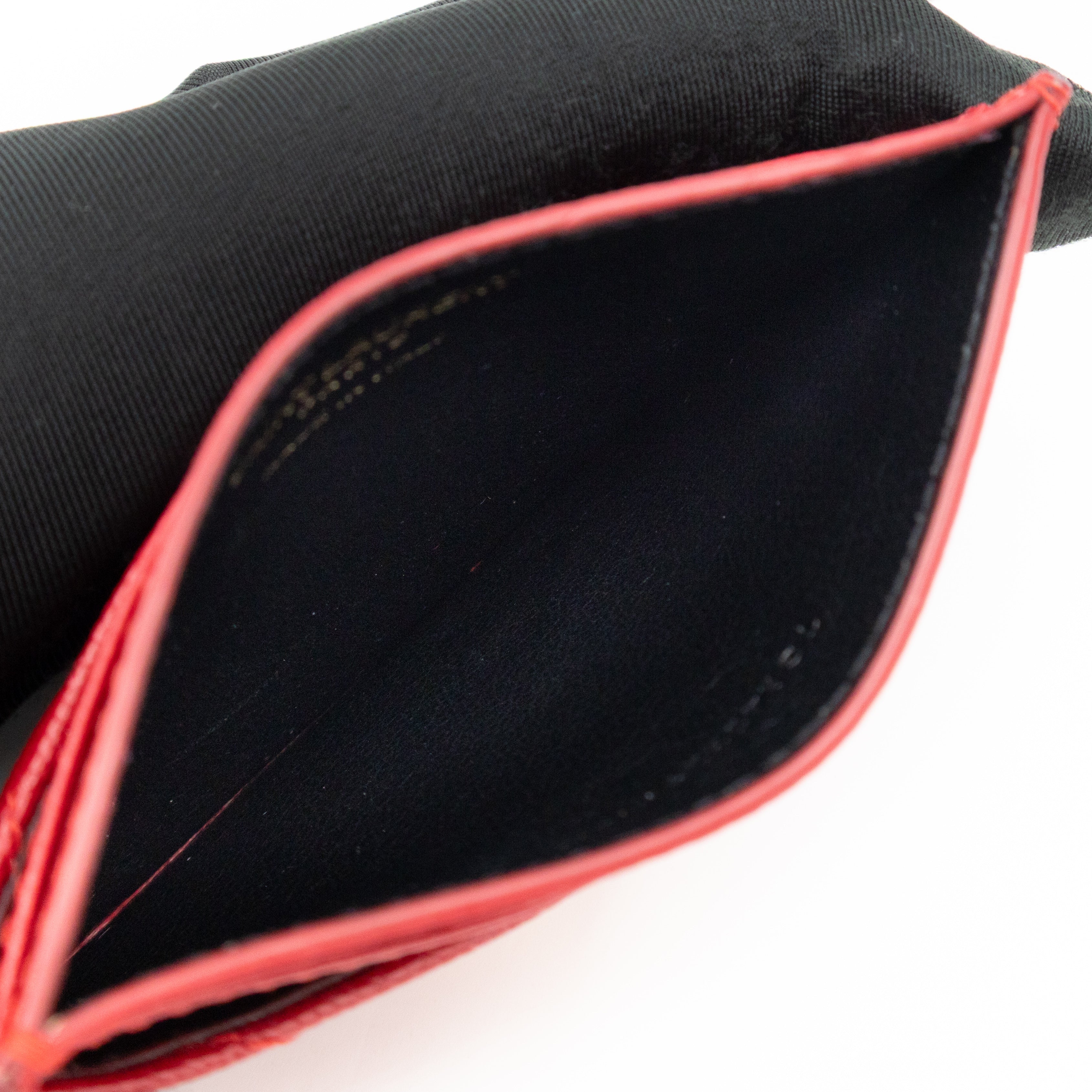 YSL Cassandre Card Holder Red Grained Leather