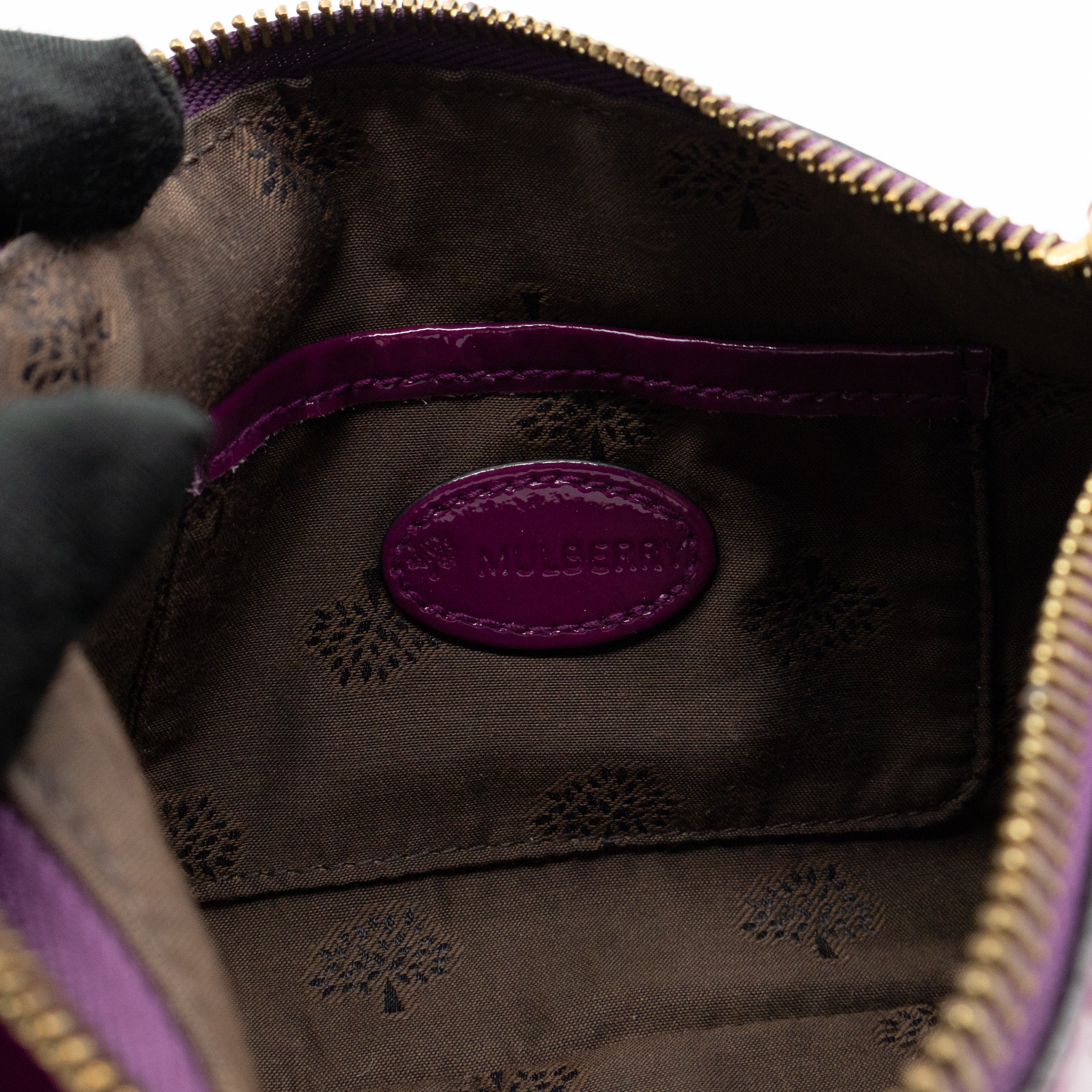 Mini Charlie Pouch Purple Patent Leather