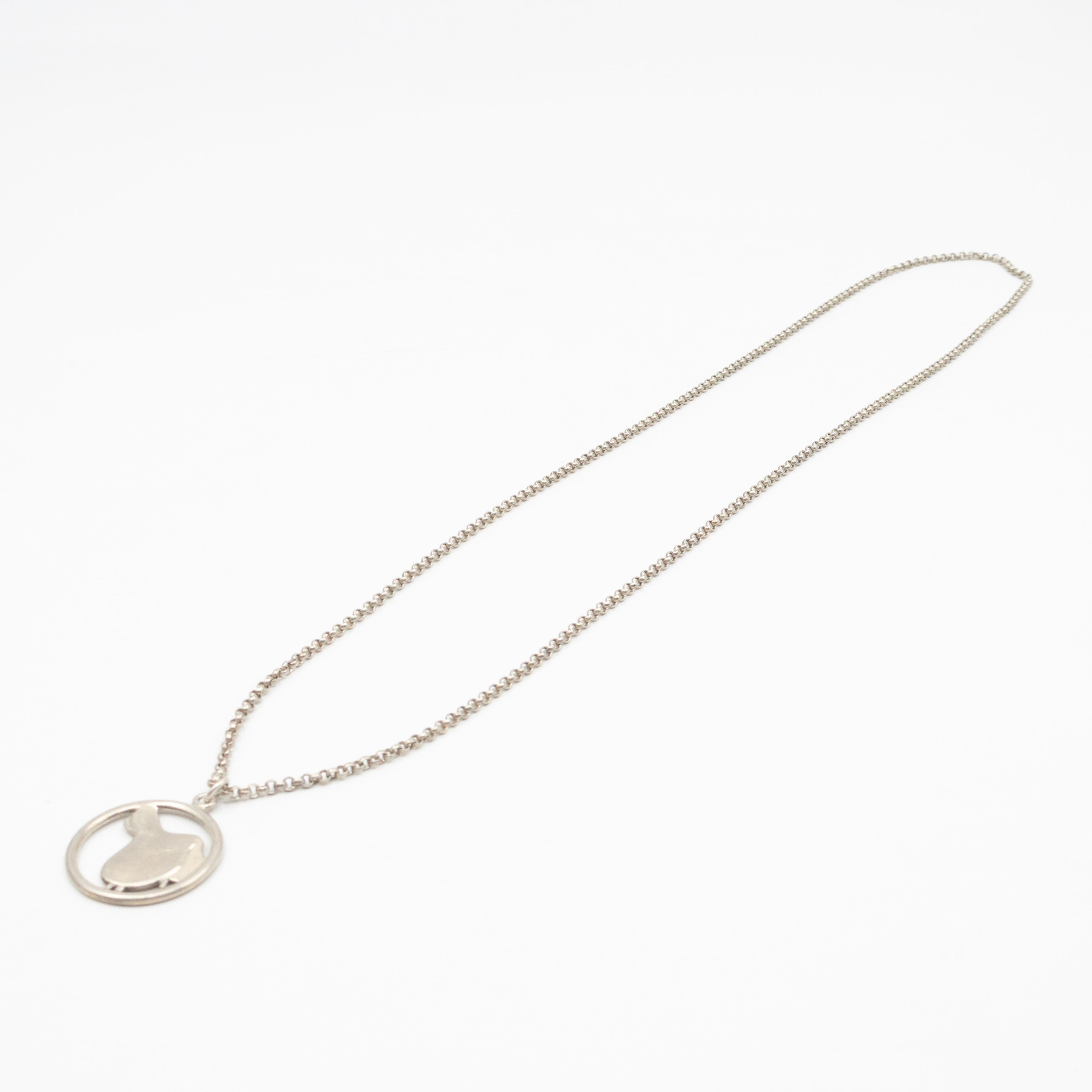Saddle Jump Pendant Necklace Silver