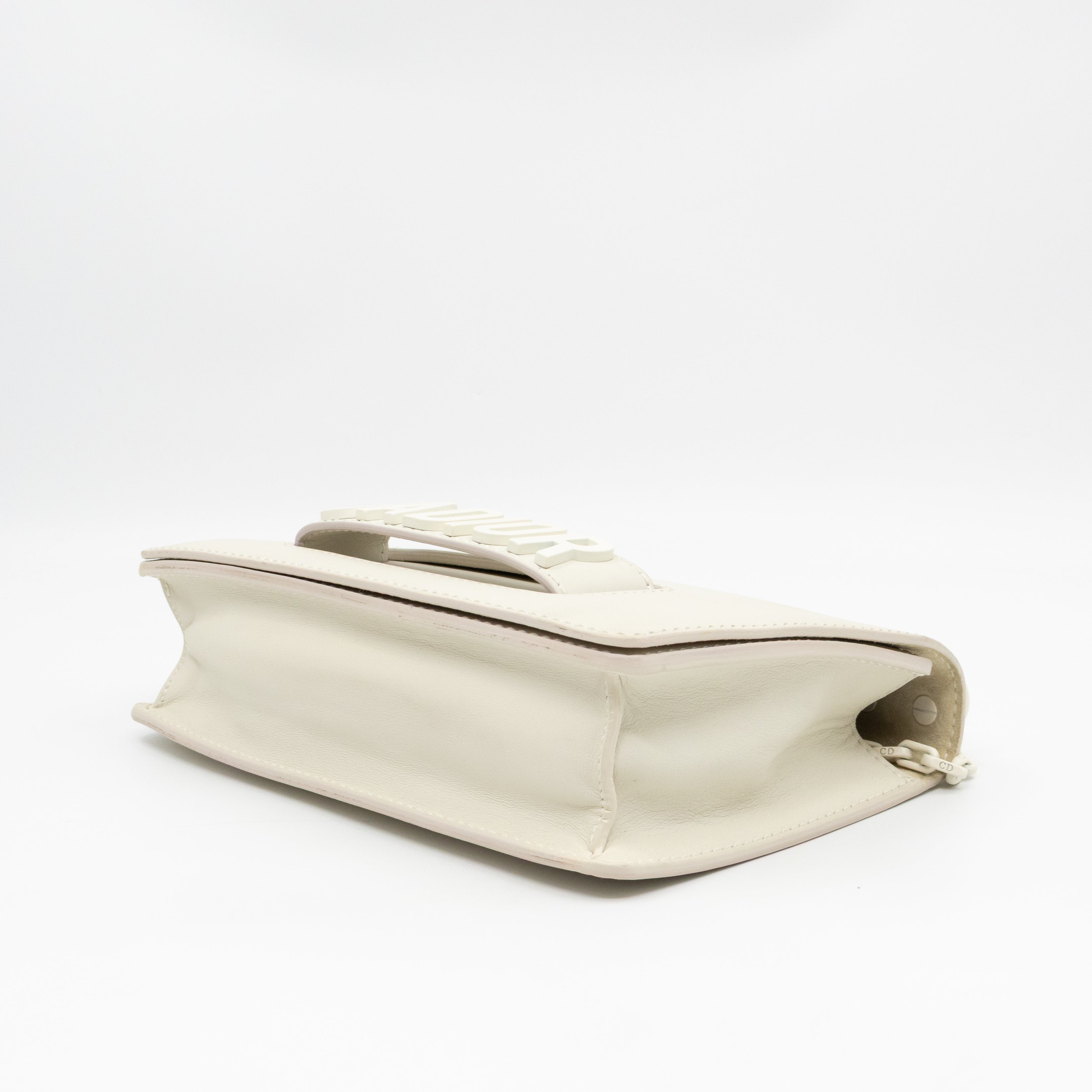 J'Adior Flap Bag Medium White Leather