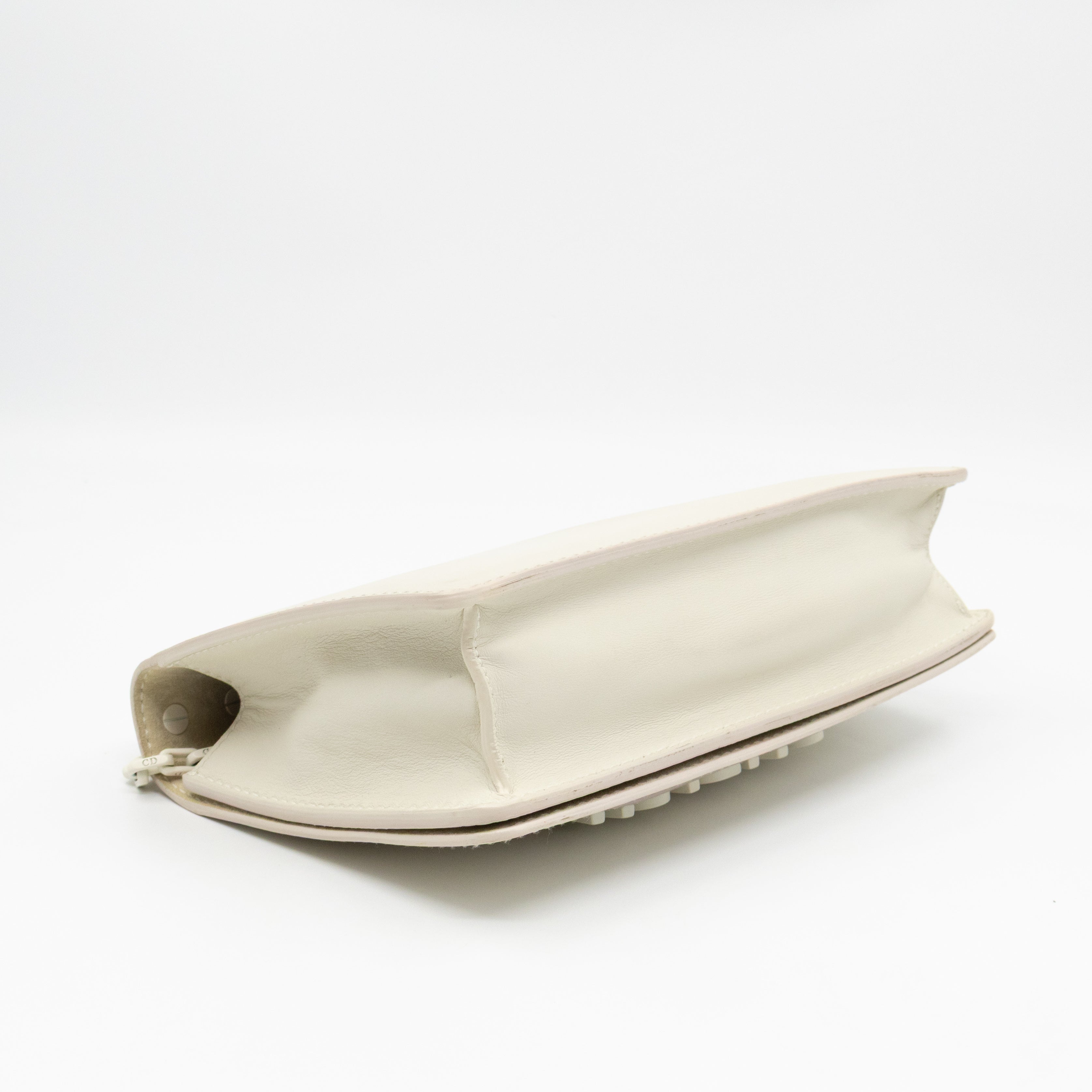J'Adior Flap Bag Medium White Leather