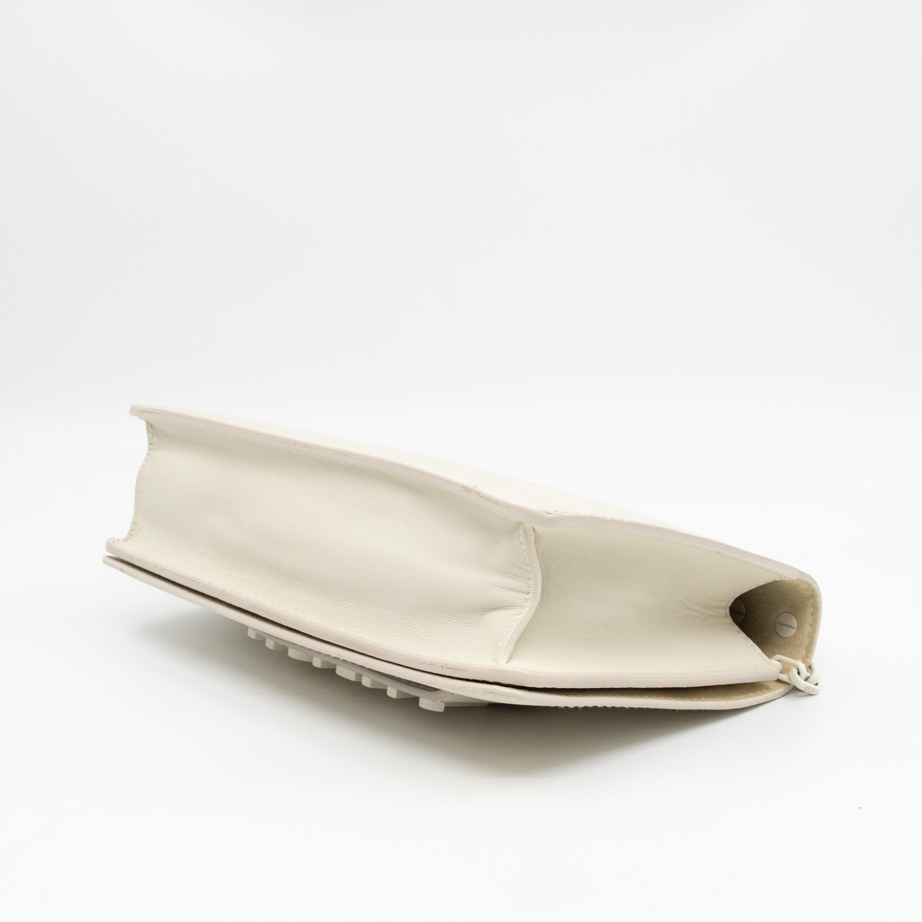 J'Adior Flap Bag Medium White Leather