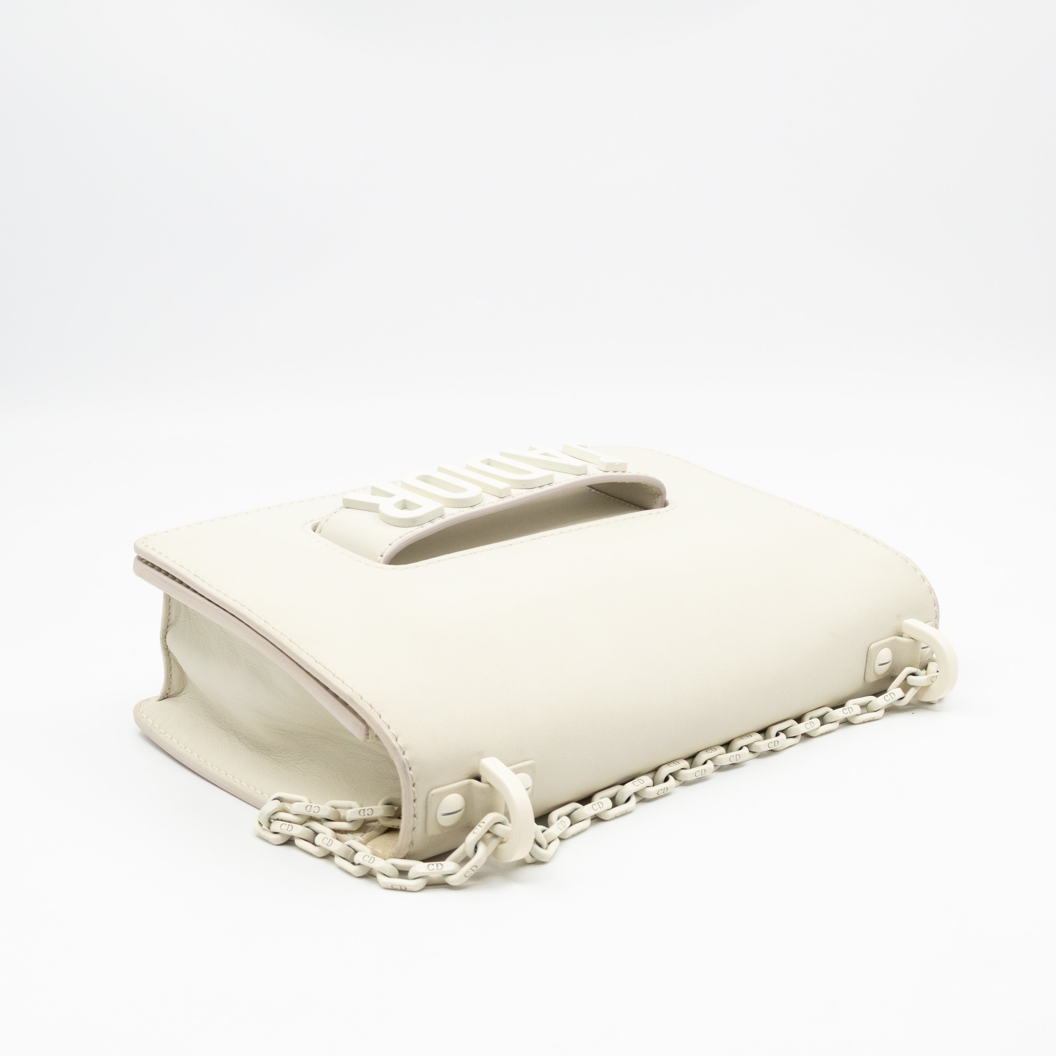 J'Adior Flap Bag Medium White Leather